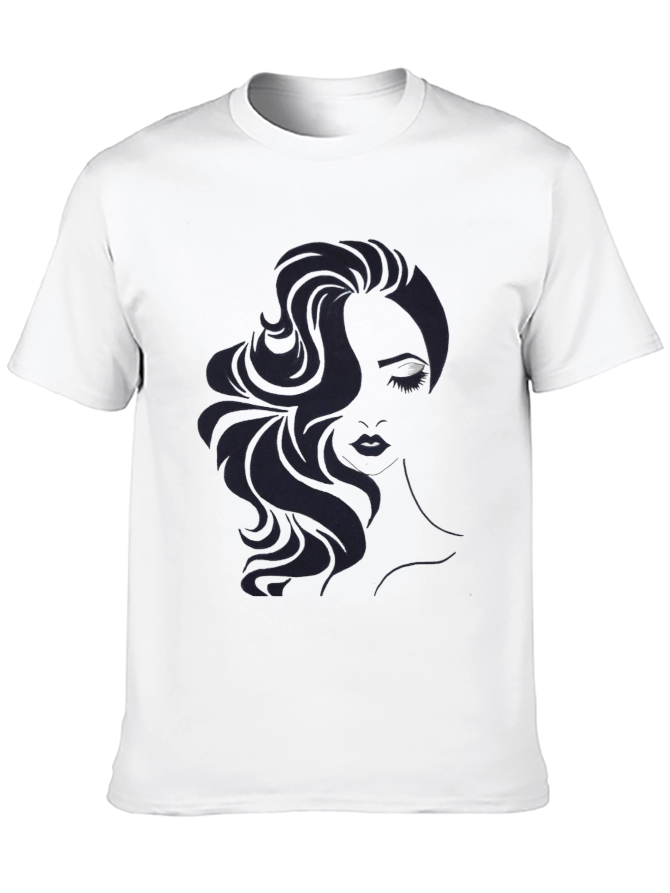 Womans Portrait Graphic Black T-Shirt