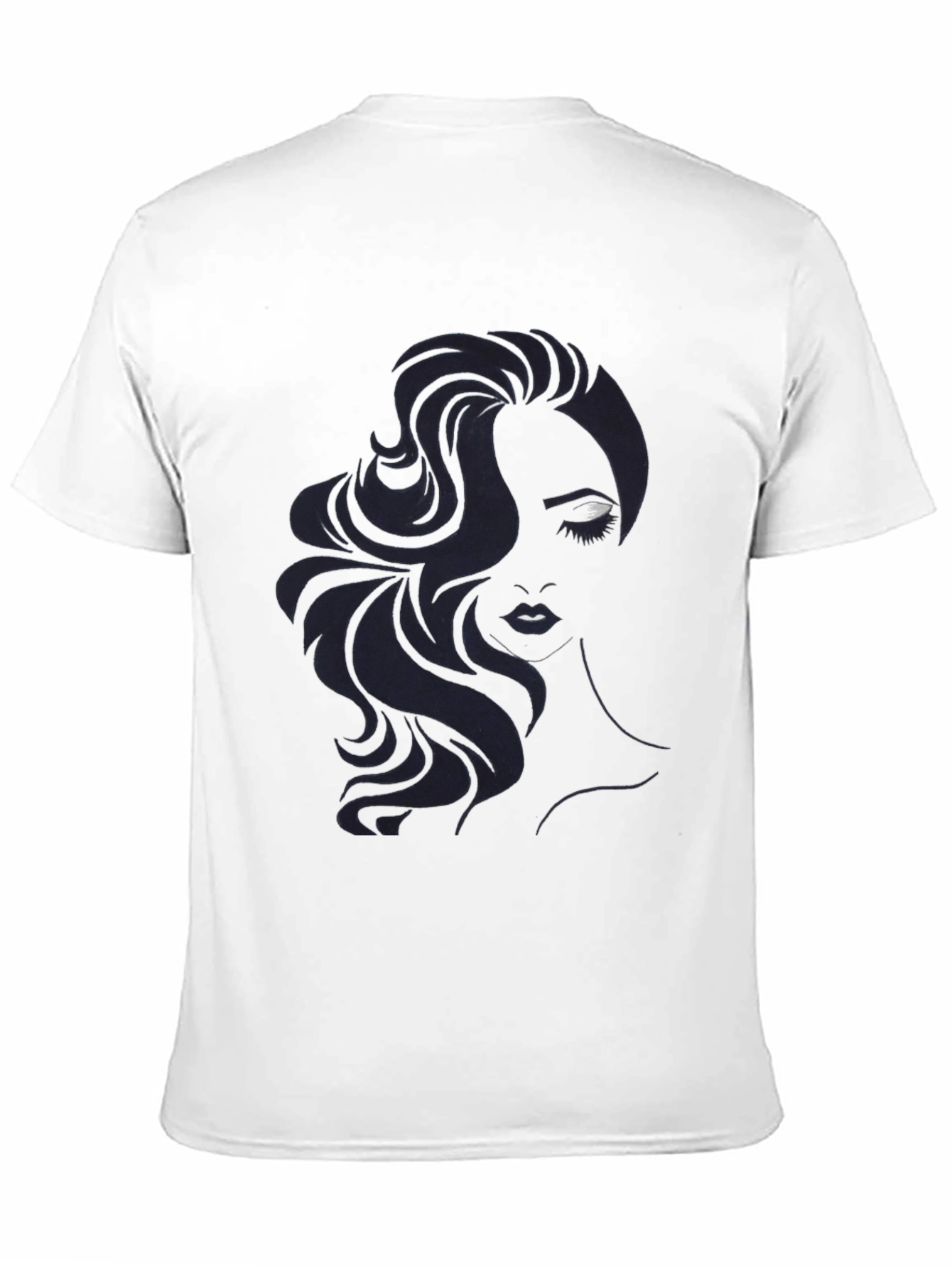 Womans Portrait Graphic Black T-Shirt