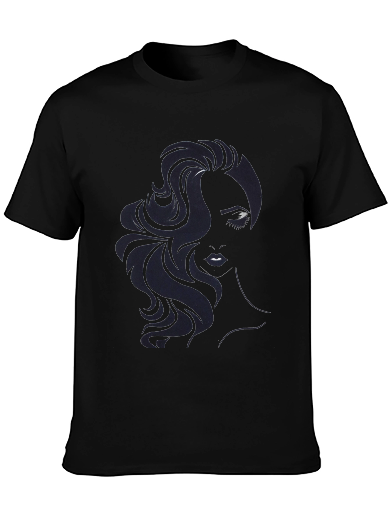 Womans Portrait Graphic Black T-Shirt