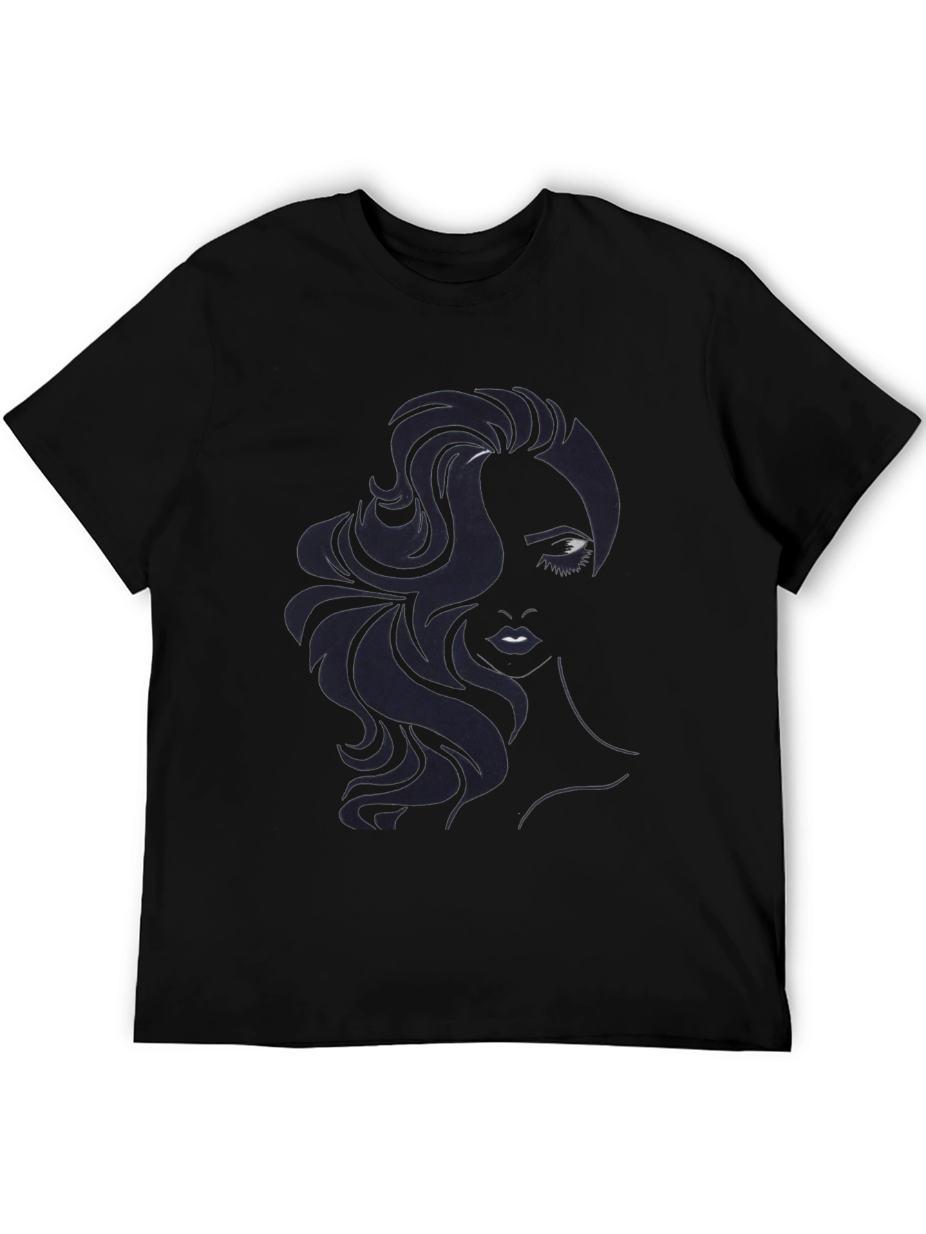 Womans Portrait Graphic Black T-Shirt