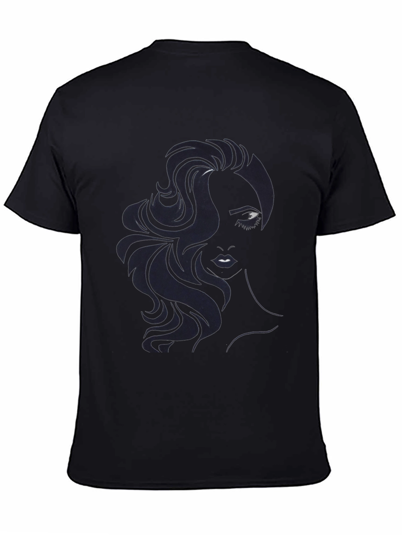 Womans Portrait Graphic Black T-Shirt
