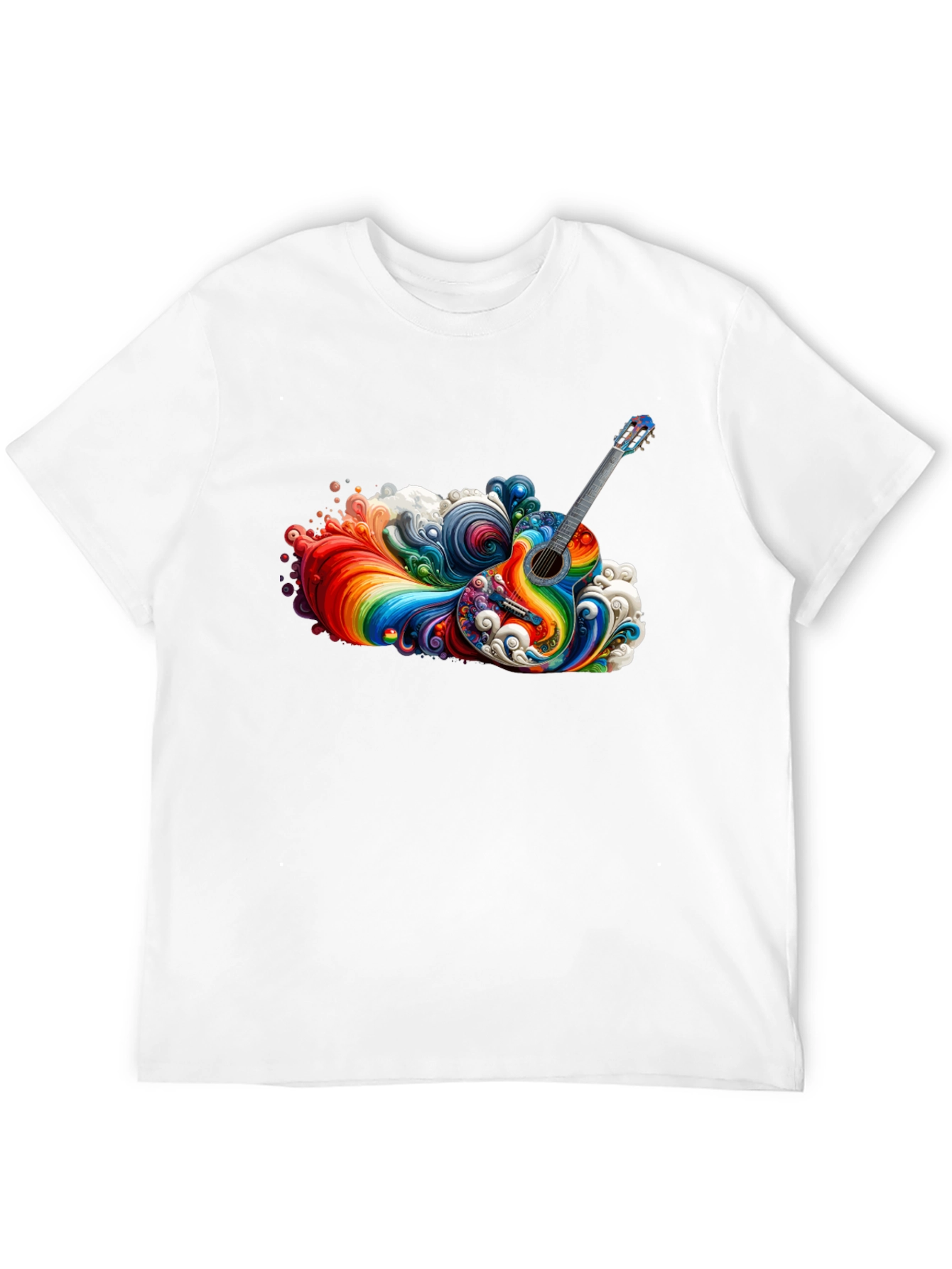 Rainbow Guitar T-Shirt - Vibrant Music Design