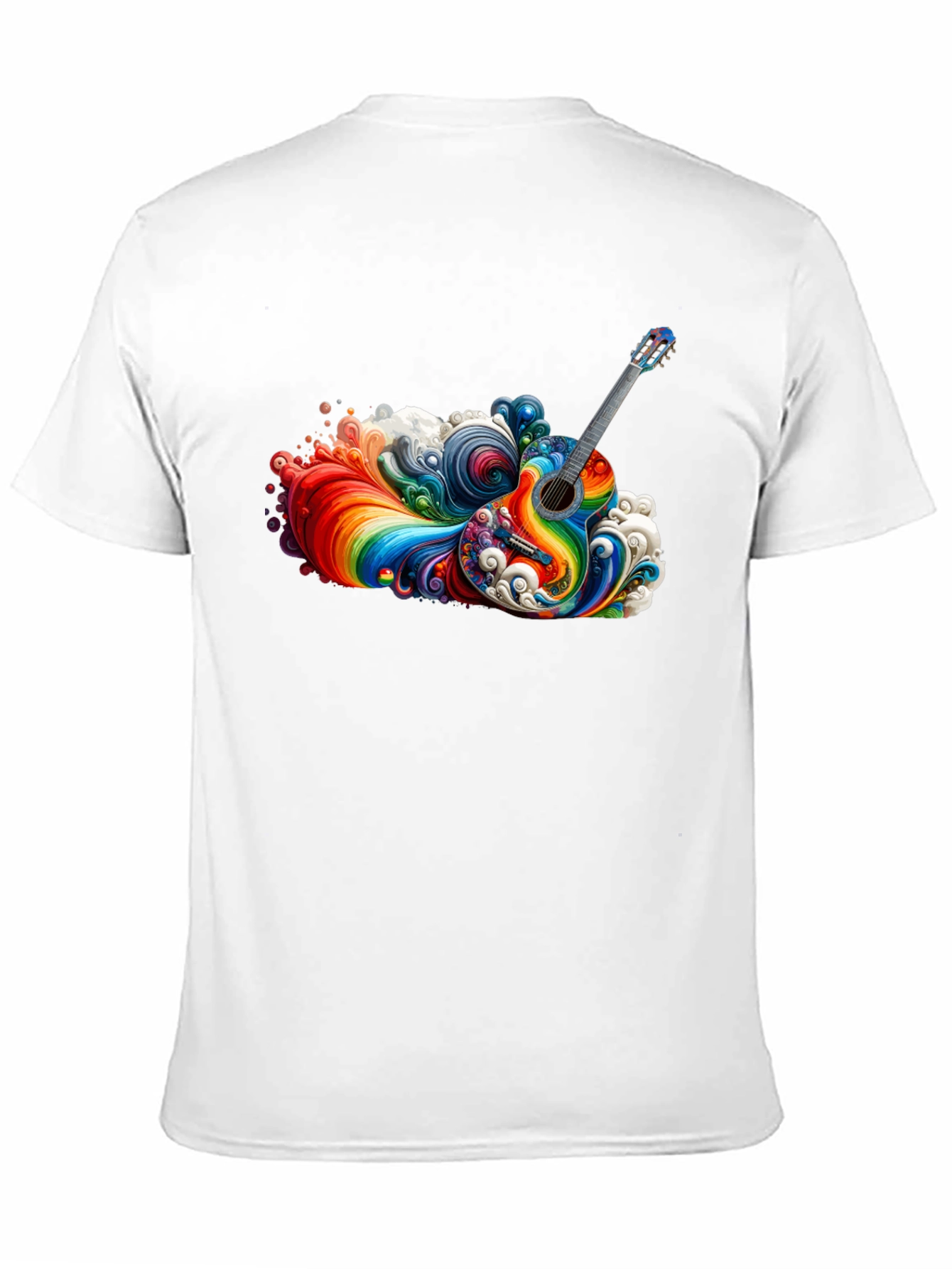 Rainbow Guitar T-Shirt - Vibrant Music Design