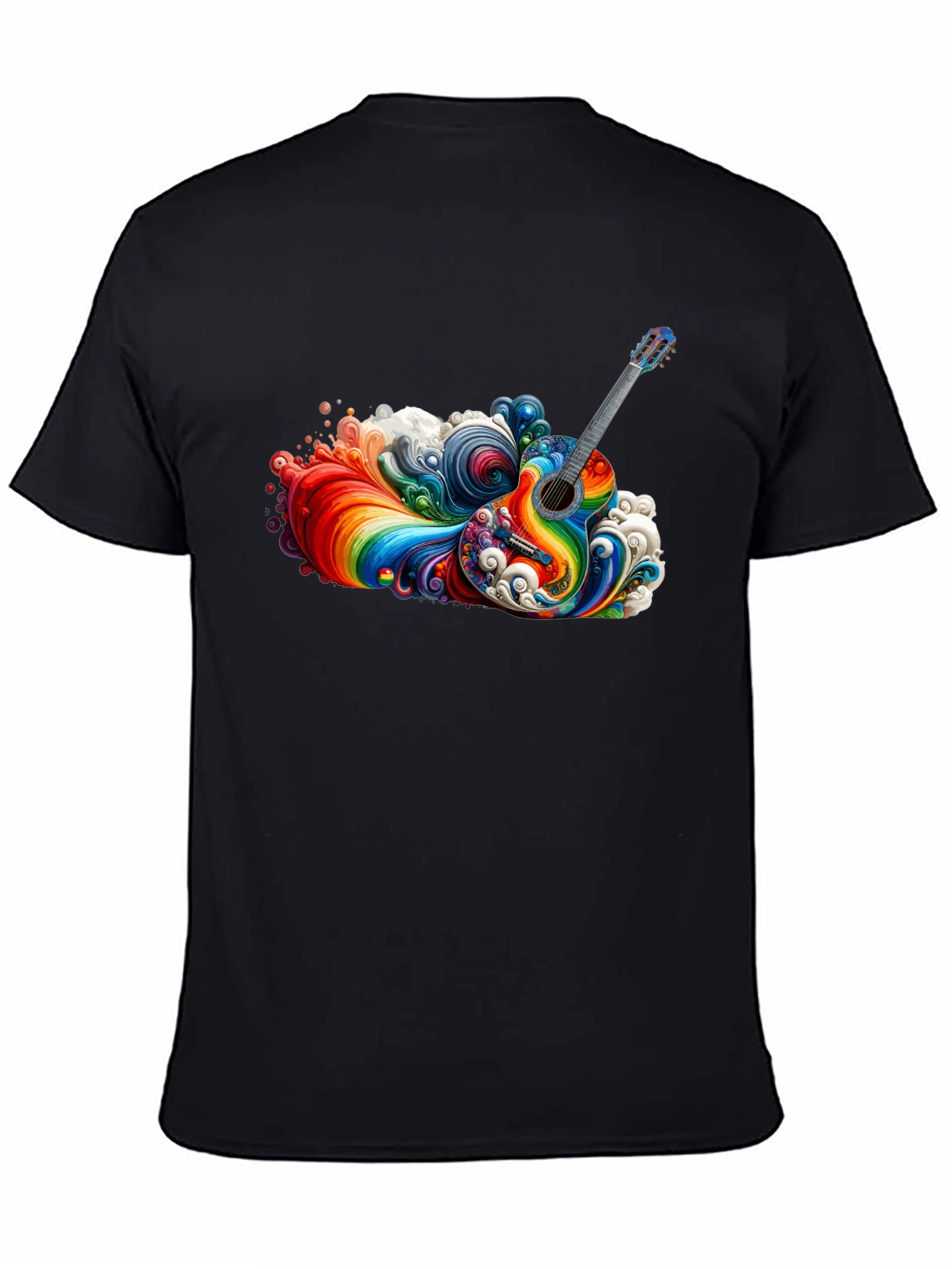 Rainbow Guitar T-Shirt - Vibrant Music Design