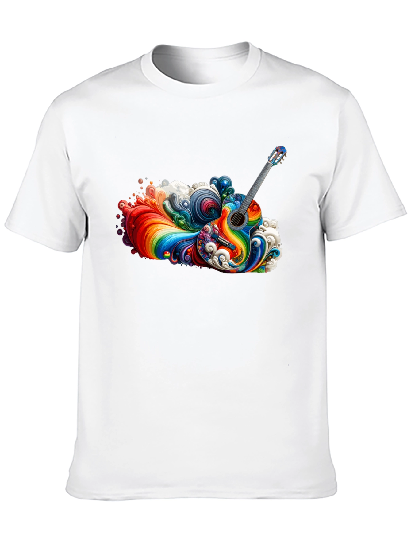 Rainbow Guitar T-Shirt - Vibrant Music Design