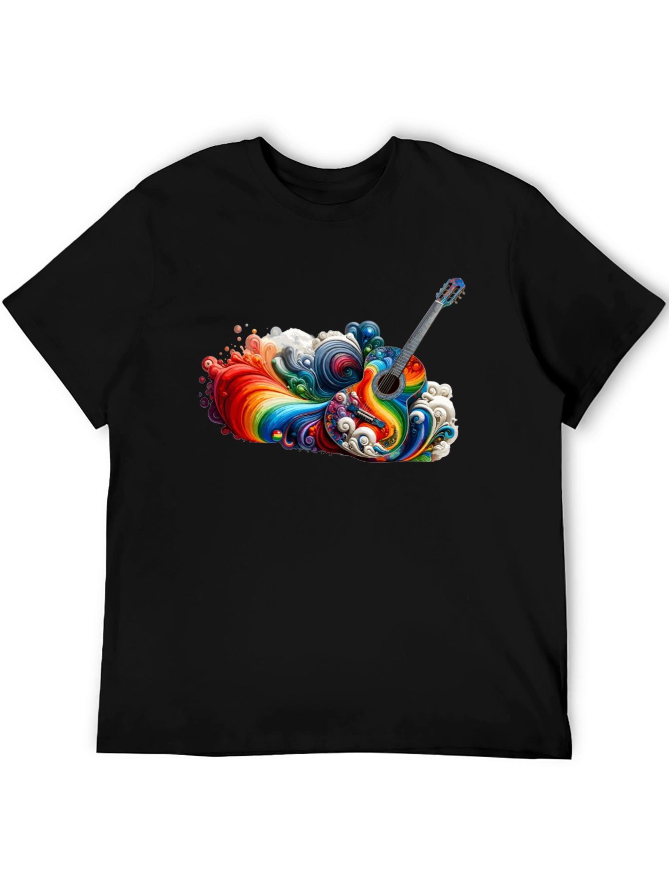 Rainbow Guitar T-Shirt - Vibrant Music Design