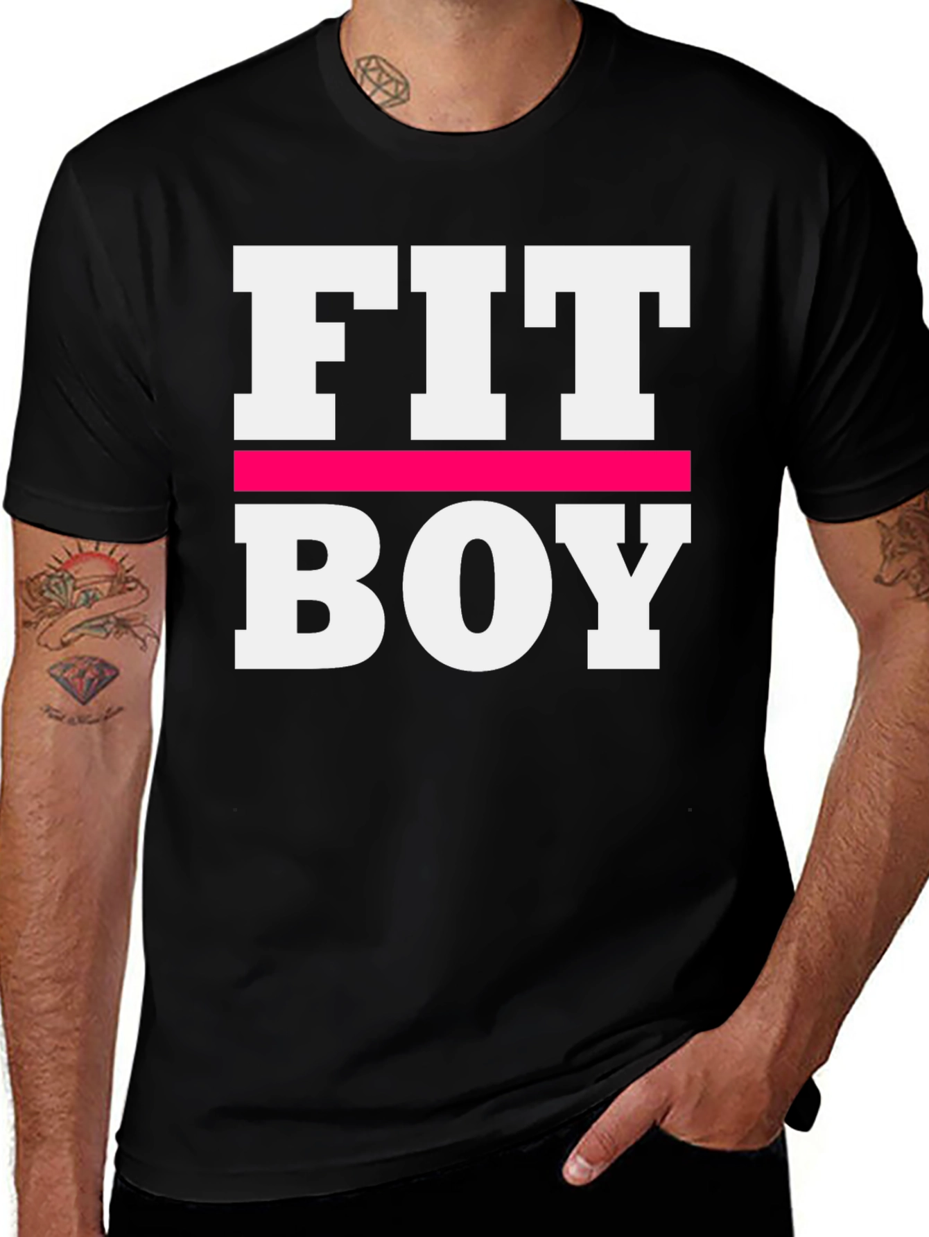 Fit Boy Graphic Tee - Black