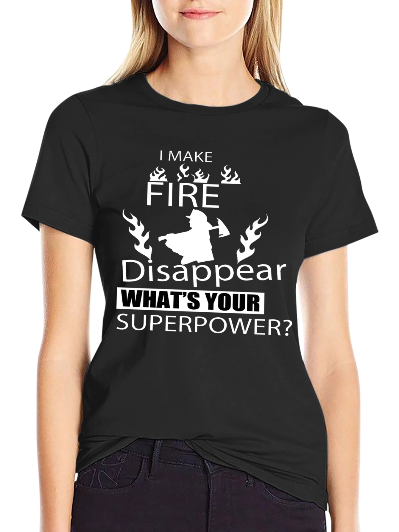 Firefighter Superpower Black T-Shirt