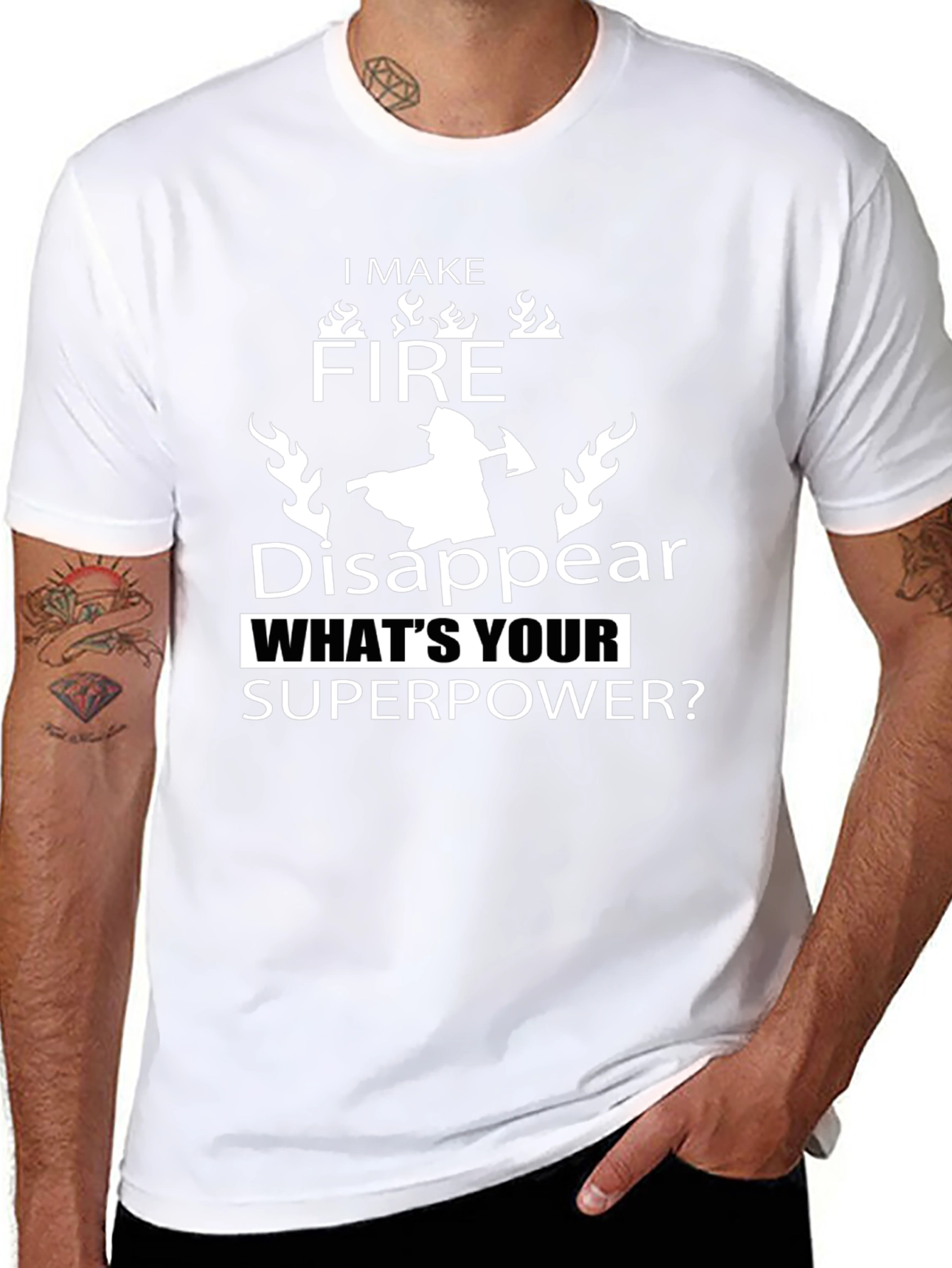 Firefighter Superpower Black T-Shirt