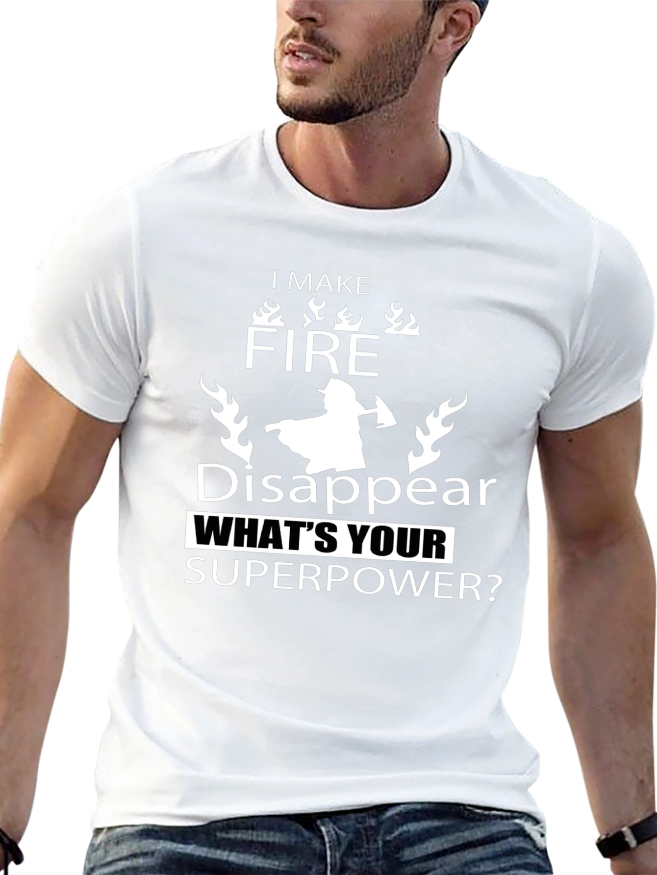 Firefighter Superpower Black T-Shirt
