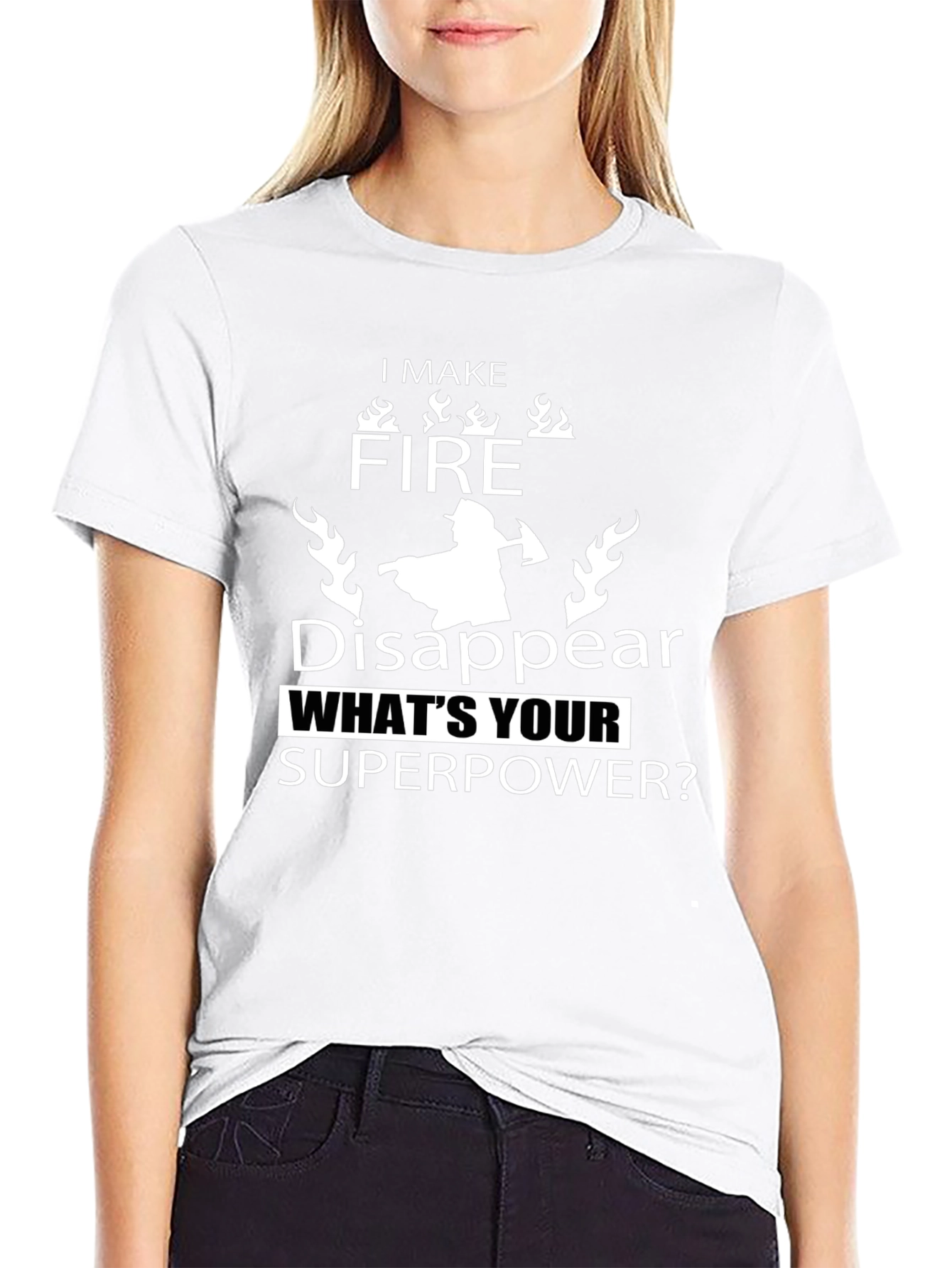 Firefighter Superpower Black T-Shirt