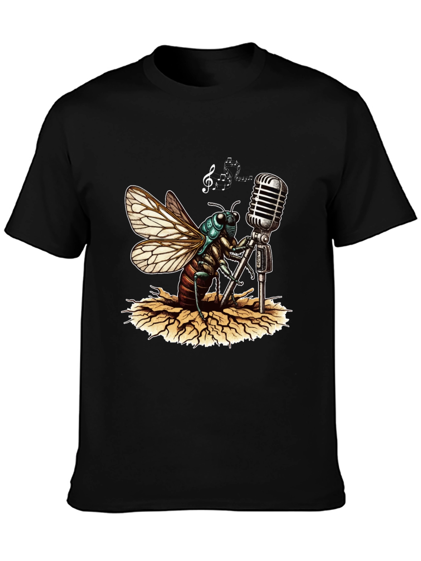 Cicada Singer Graphic Tee - Retro Mic