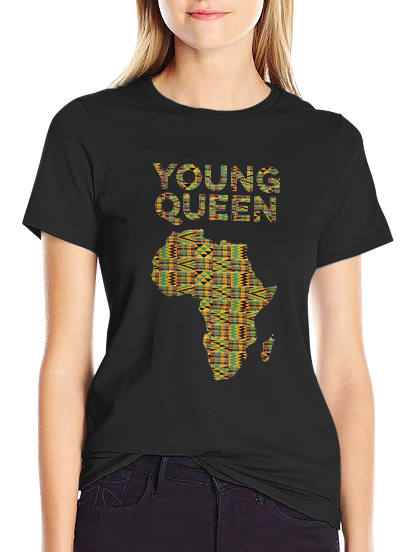 African Print Young Queen T-Shirt