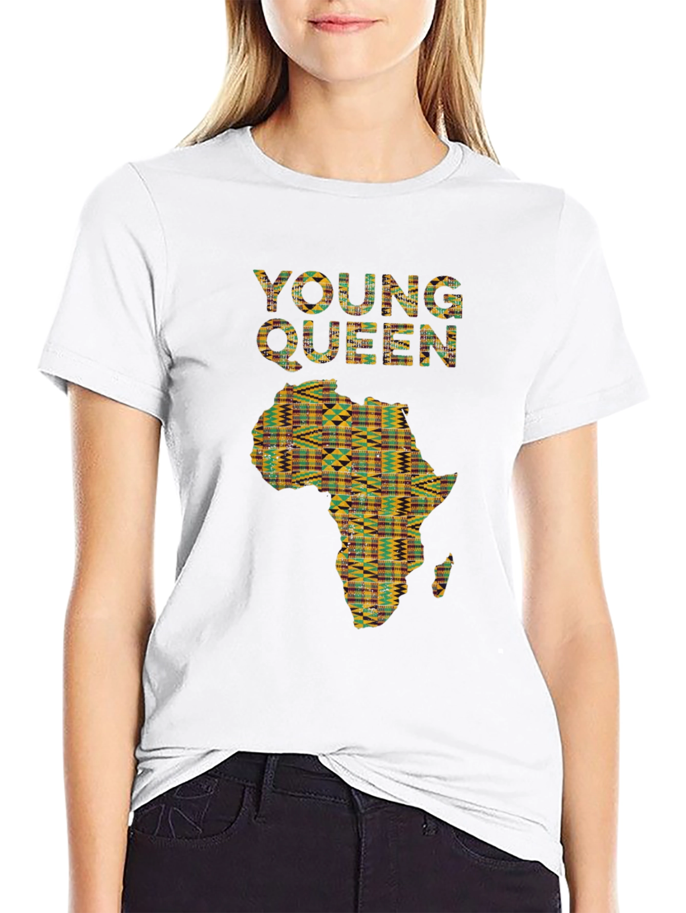 African Print Young Queen T-Shirt