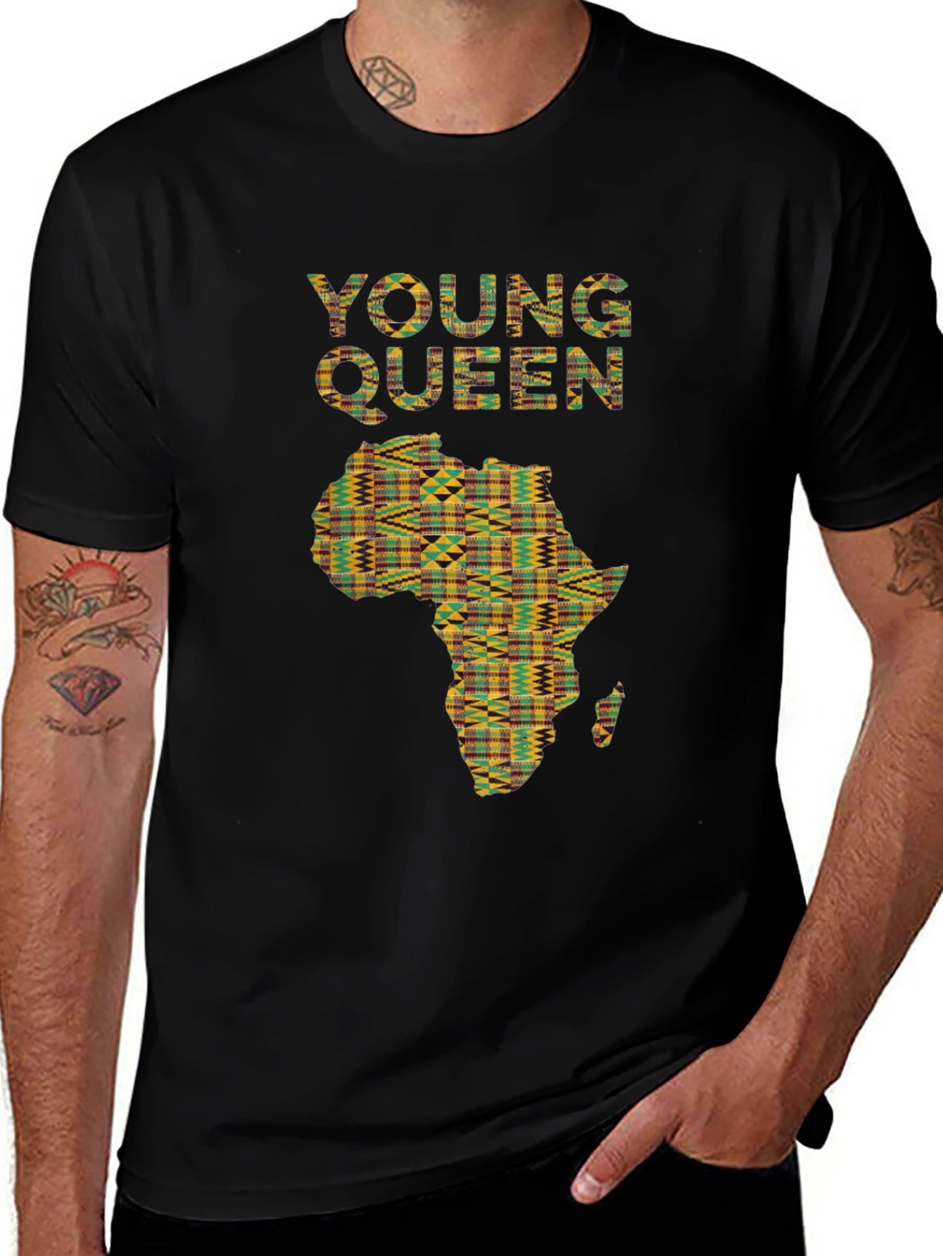 African Print Young Queen T-Shirt