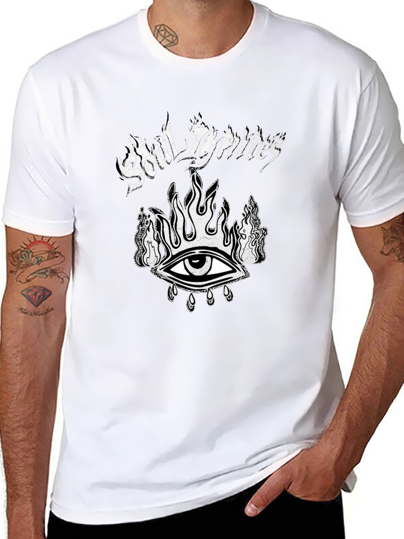Soul Ignites Graphic Tee - Black Cotton Shirt