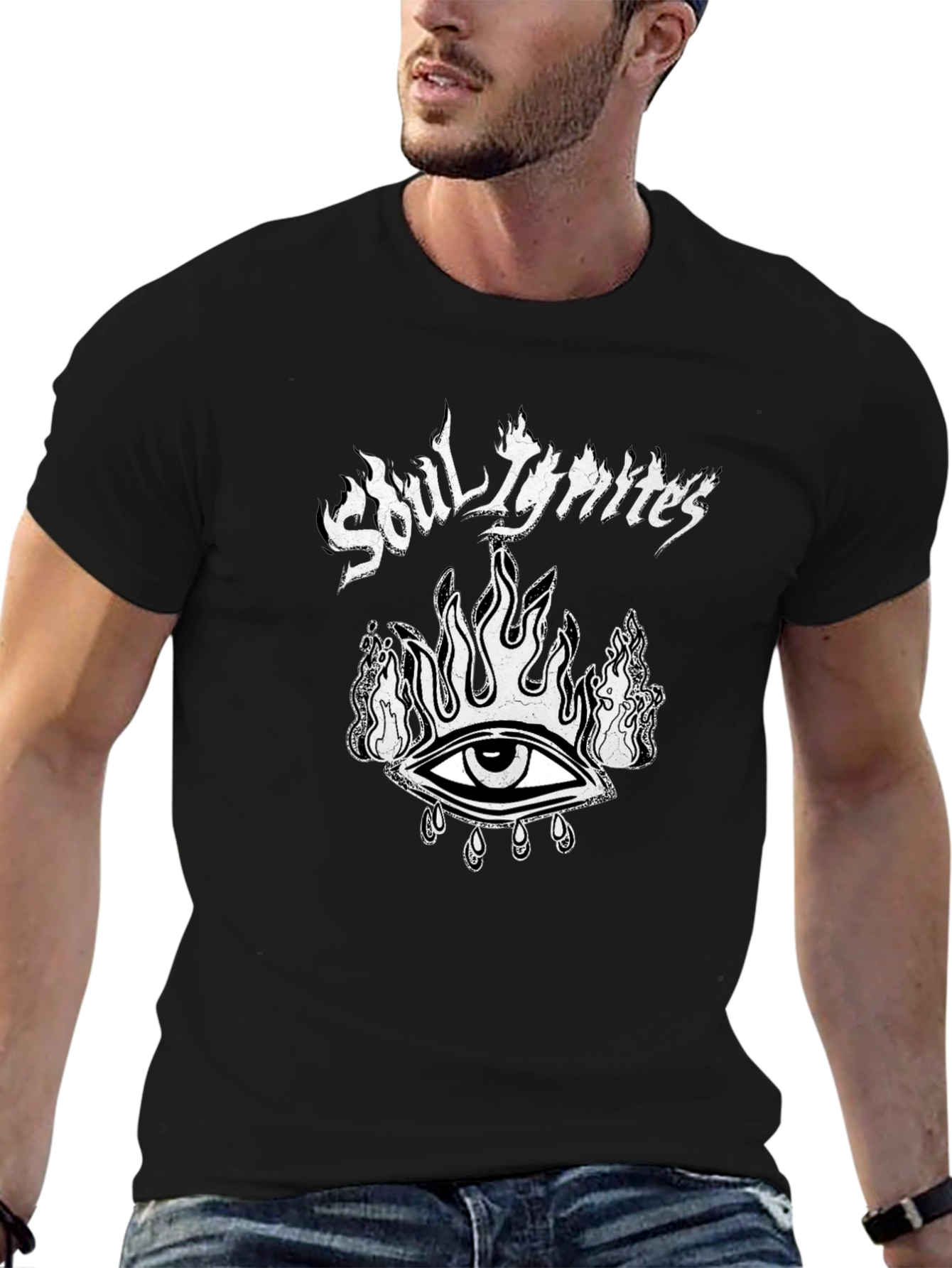 Soul Ignites Graphic Tee - Black Cotton Shirt