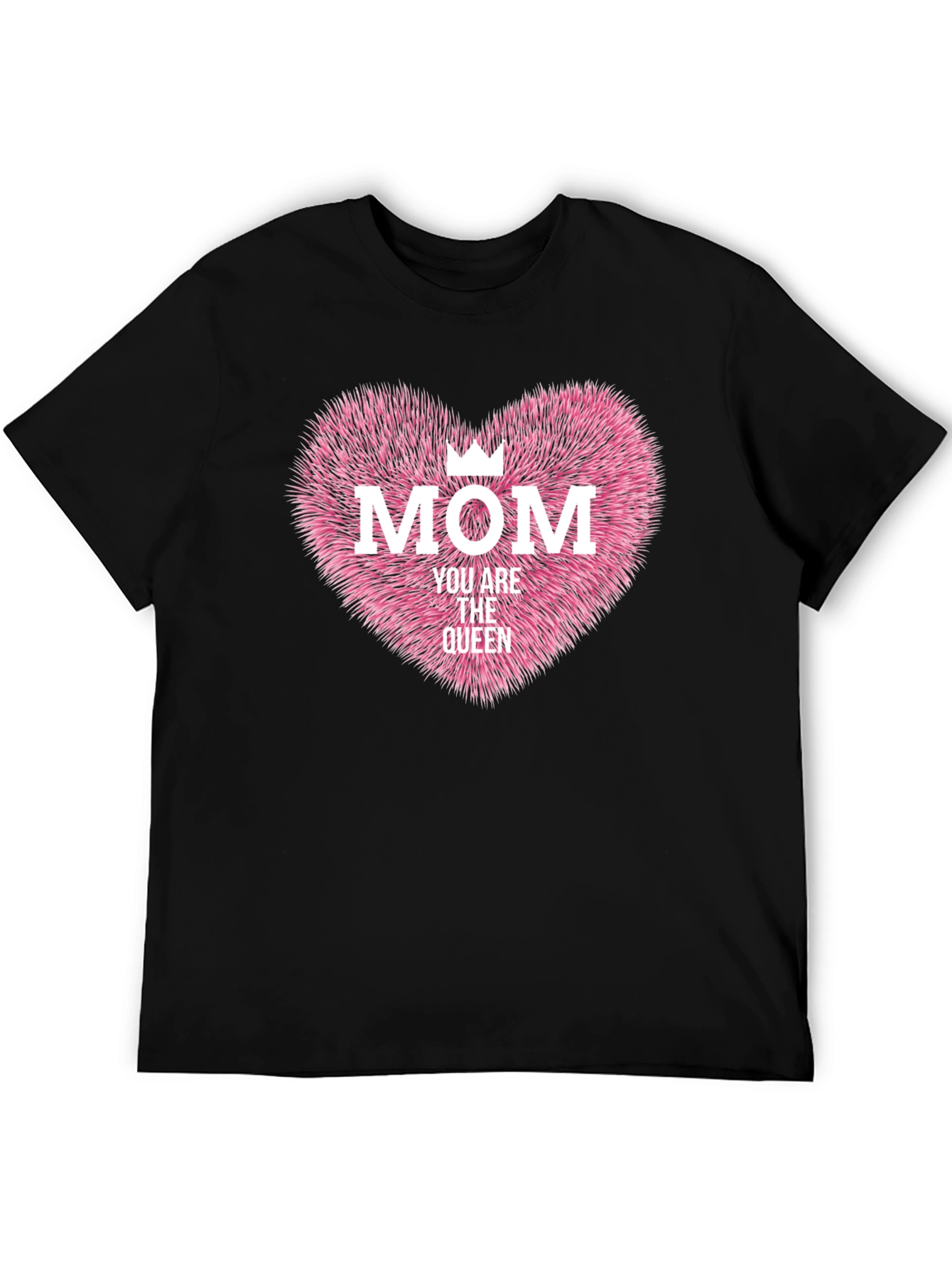 Mom Queen Heart Graphic Tee - Black