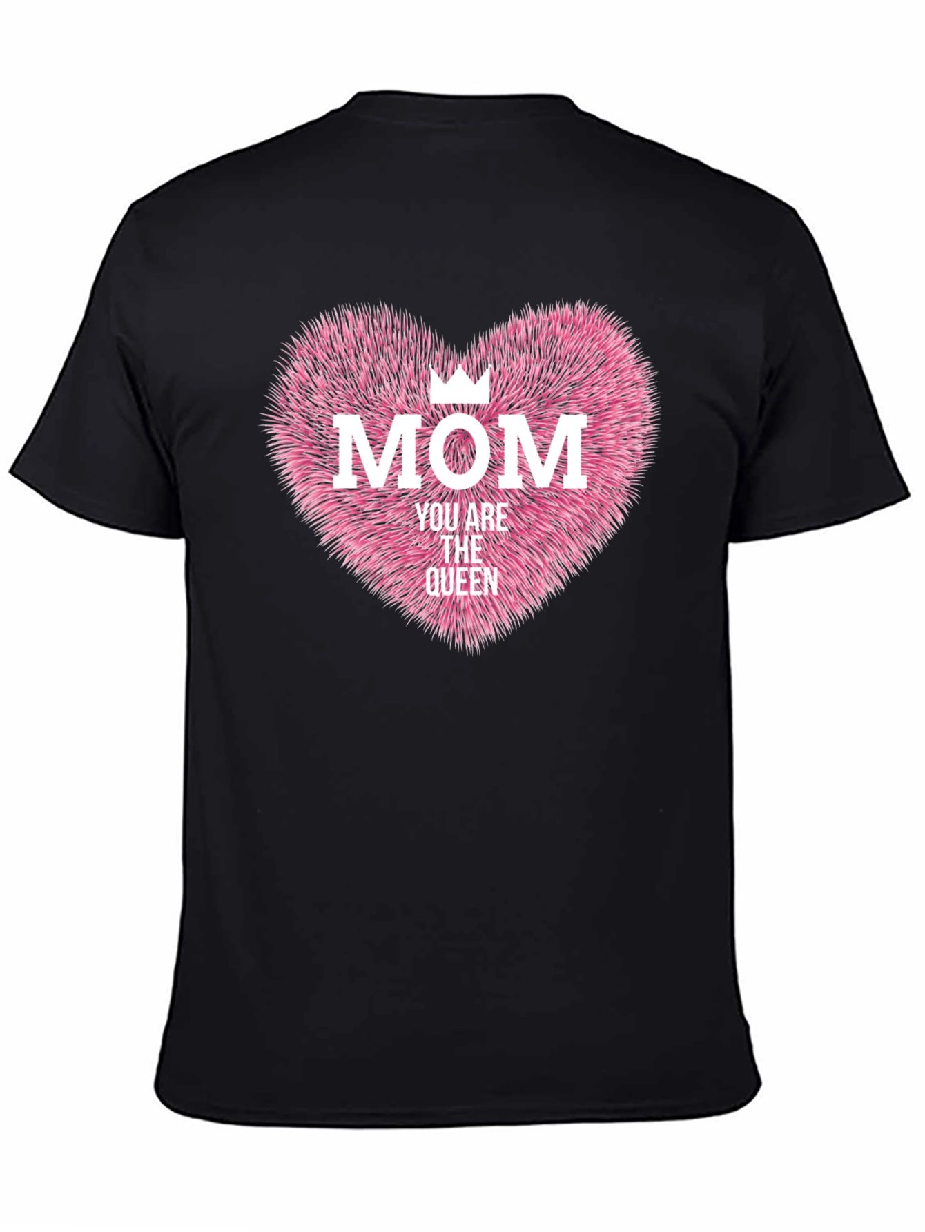 Mom Queen Heart Graphic Tee - Black