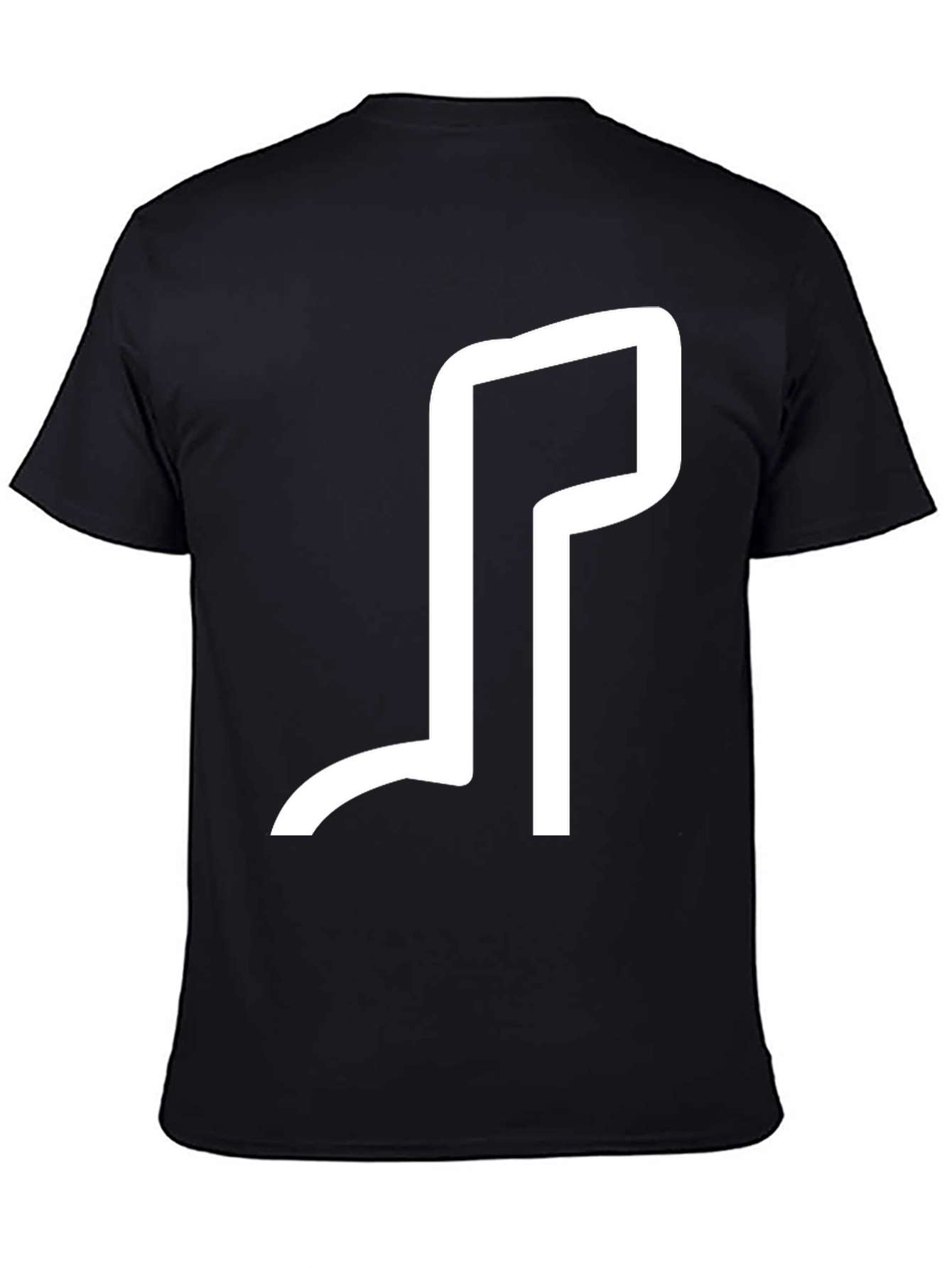 Minimalist White Design Black T-Shirt