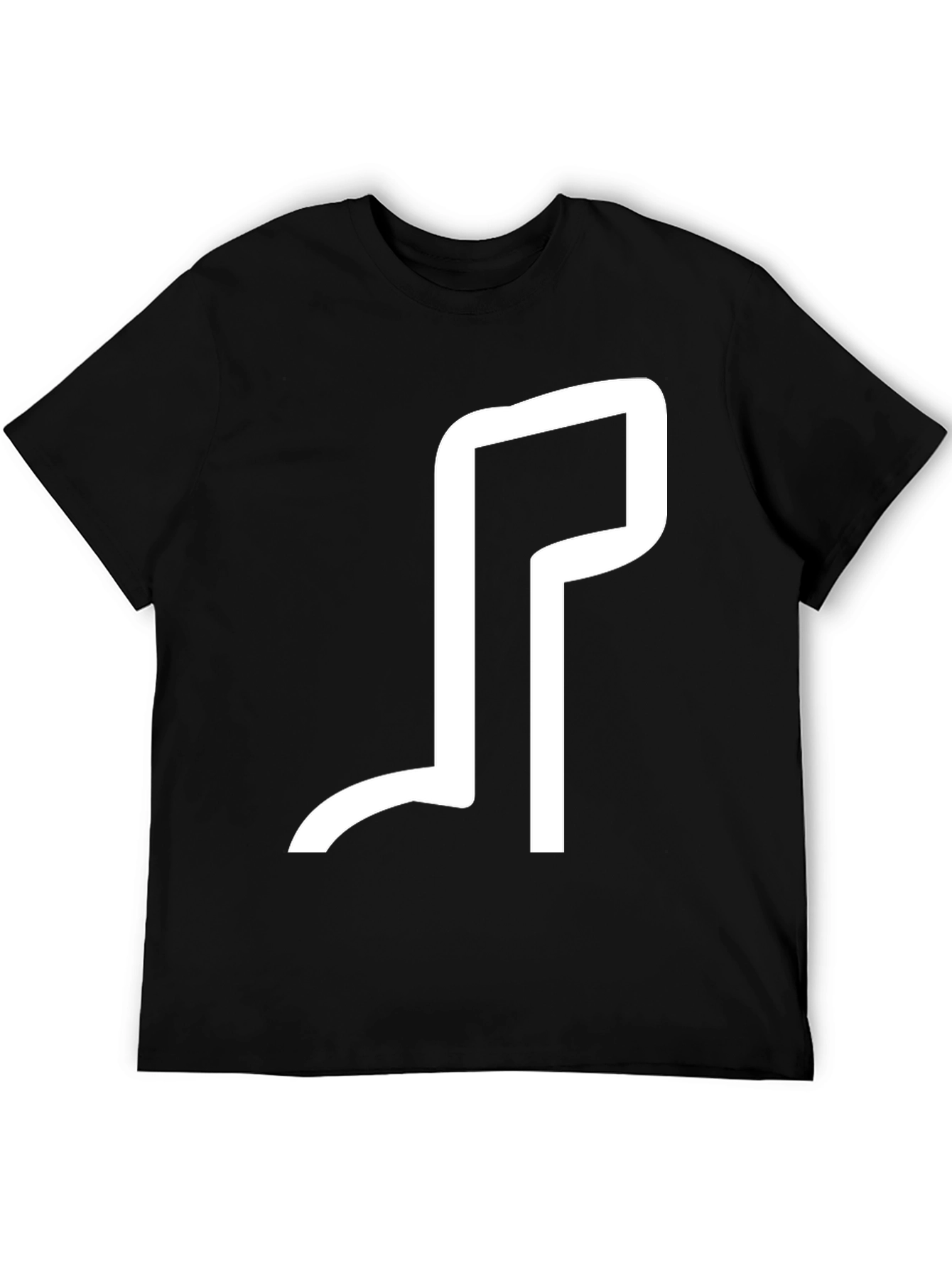 Minimalist White Design Black T-Shirt