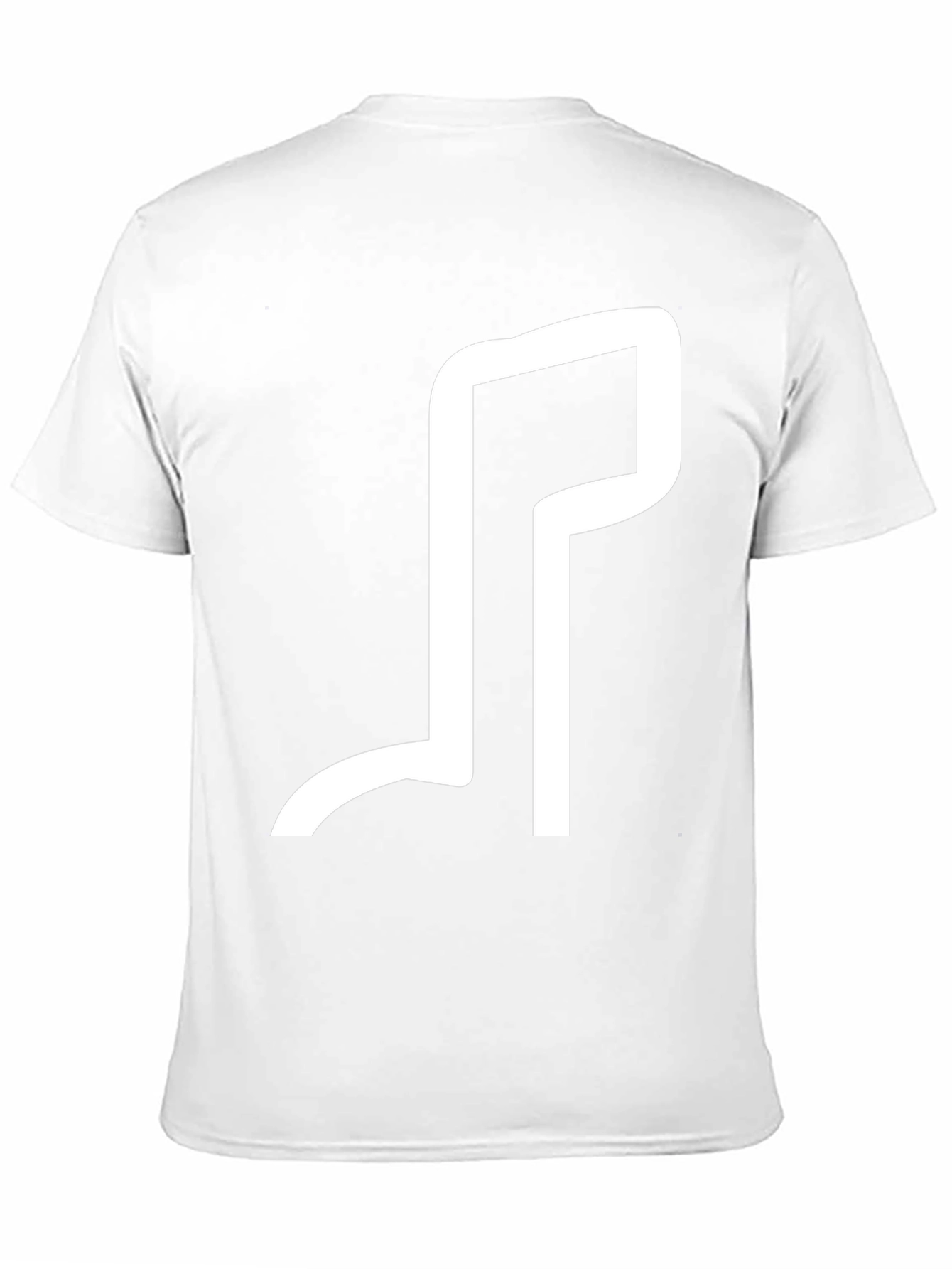 Minimalist White Design Black T-Shirt