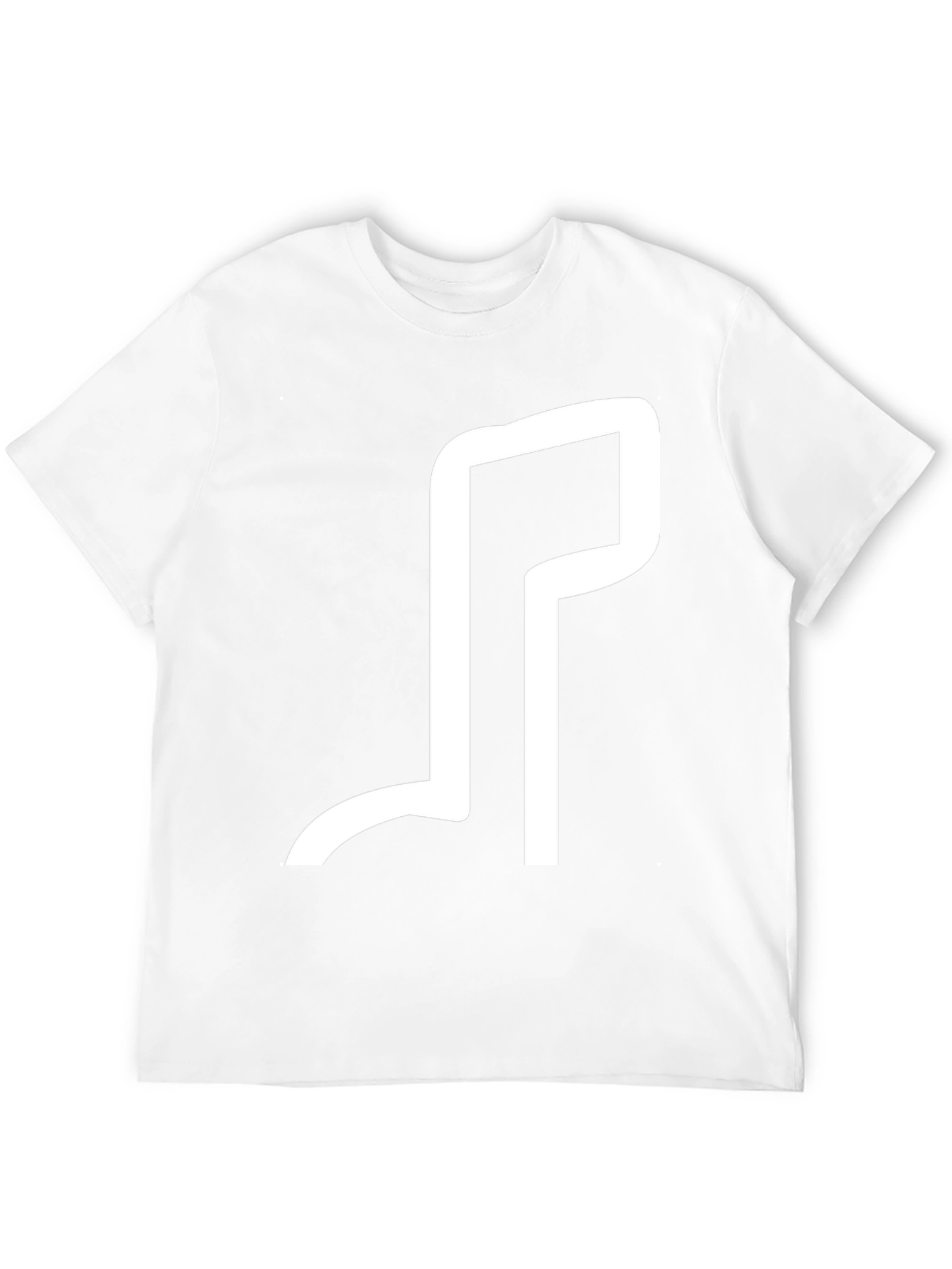 Minimalist White Design Black T-Shirt