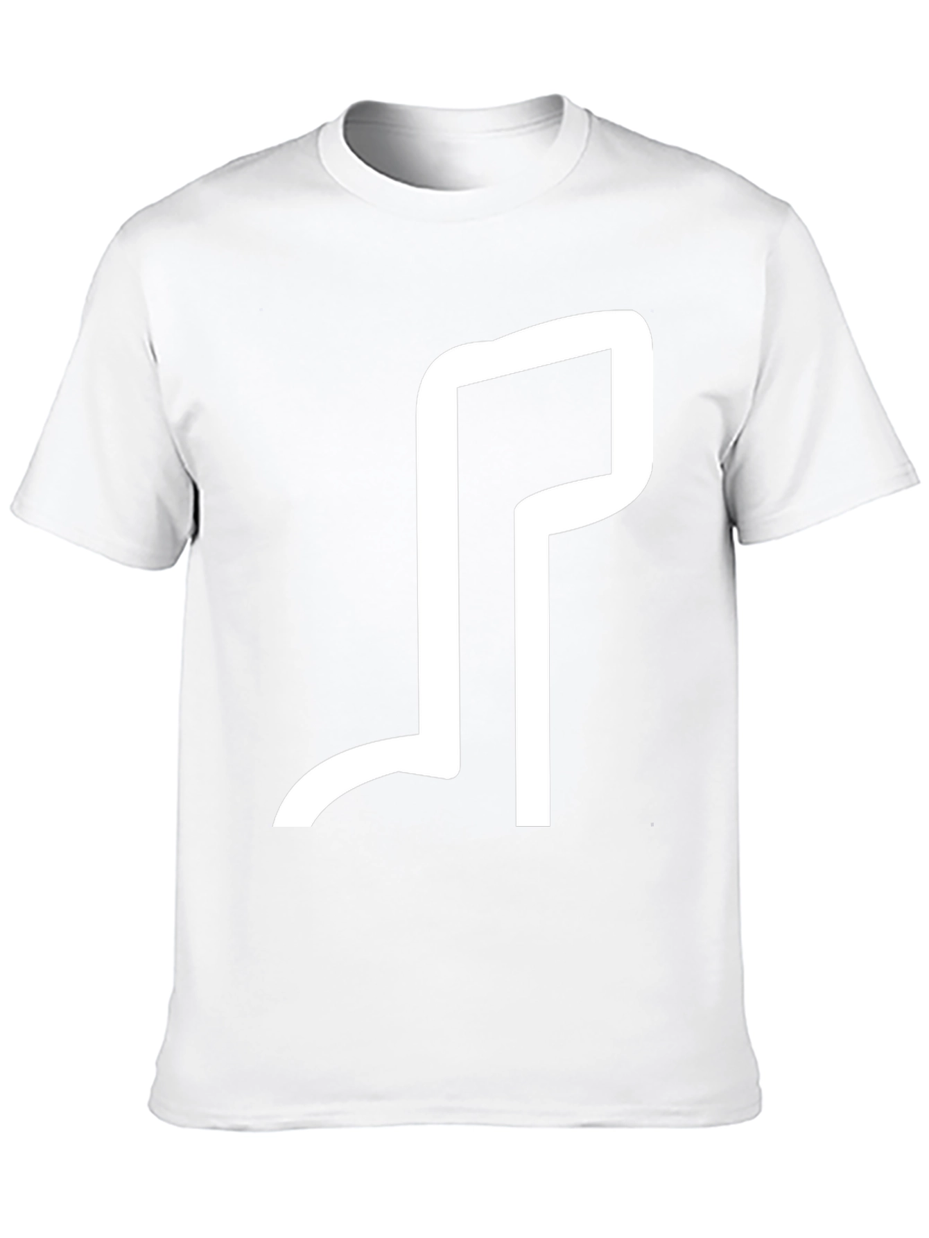 Minimalist White Design Black T-Shirt