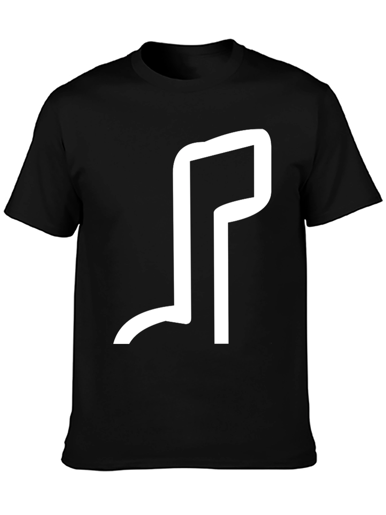 Minimalist White Design Black T-Shirt