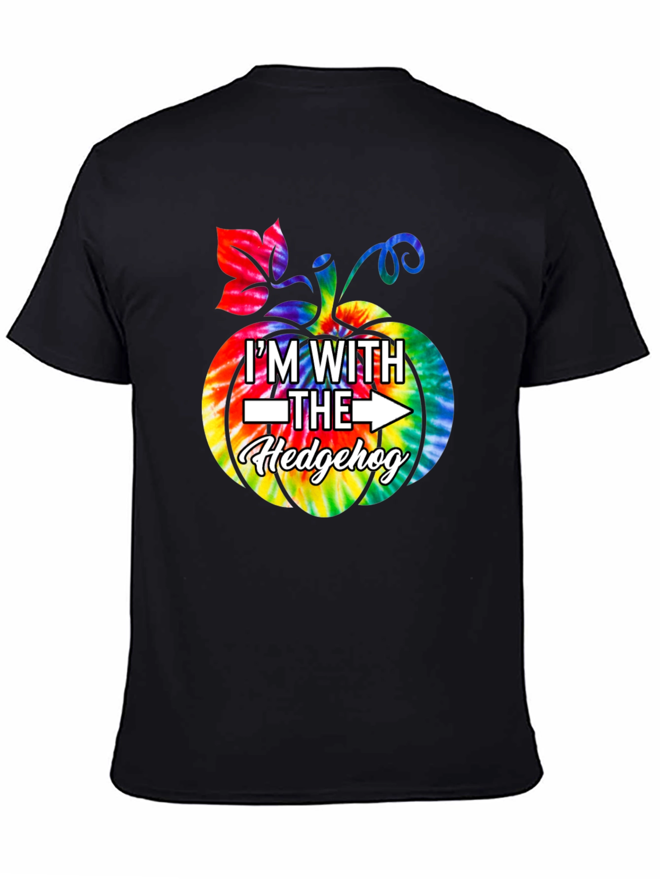Im With The Hedgehog Tie Dye Pumpkin T-Shirt