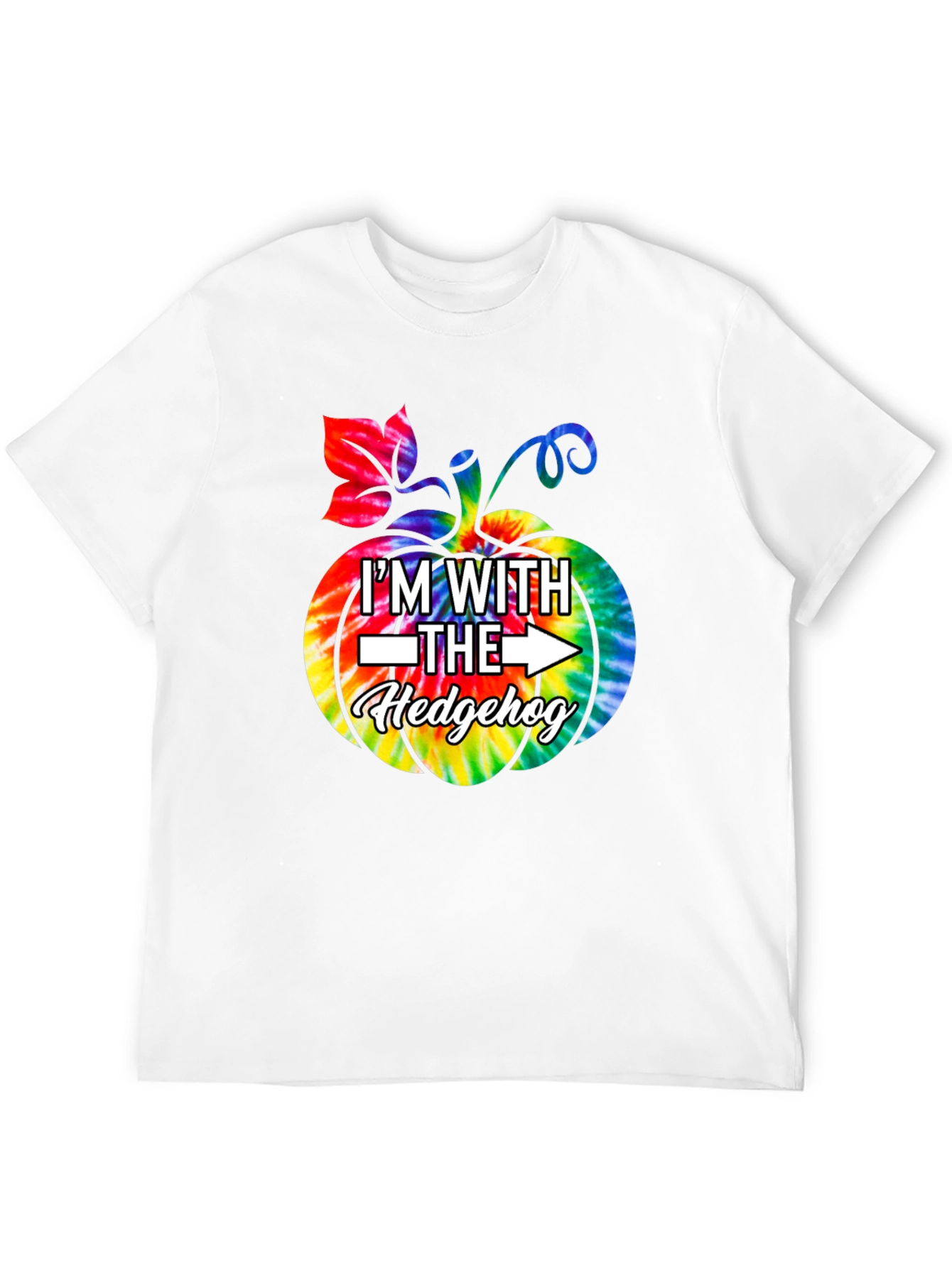 Im With The Hedgehog Tie Dye Pumpkin T-Shirt