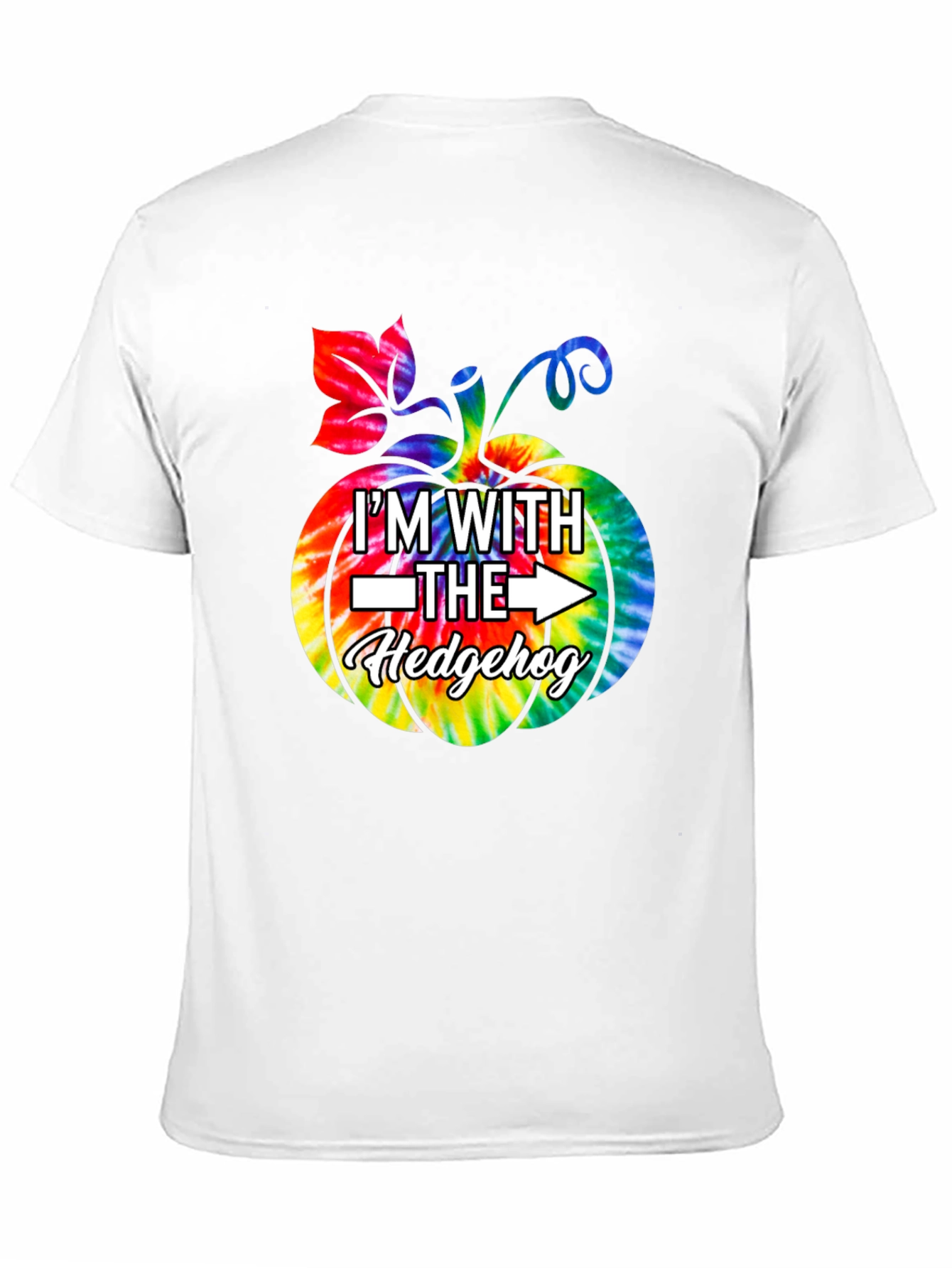 Im With The Hedgehog Tie Dye Pumpkin T-Shirt