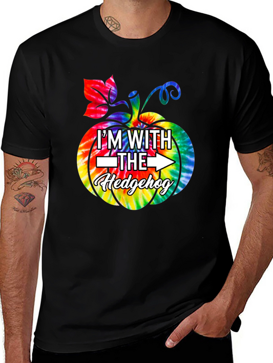 Im With The Hedgehog Tie Dye Pumpkin T-Shirt