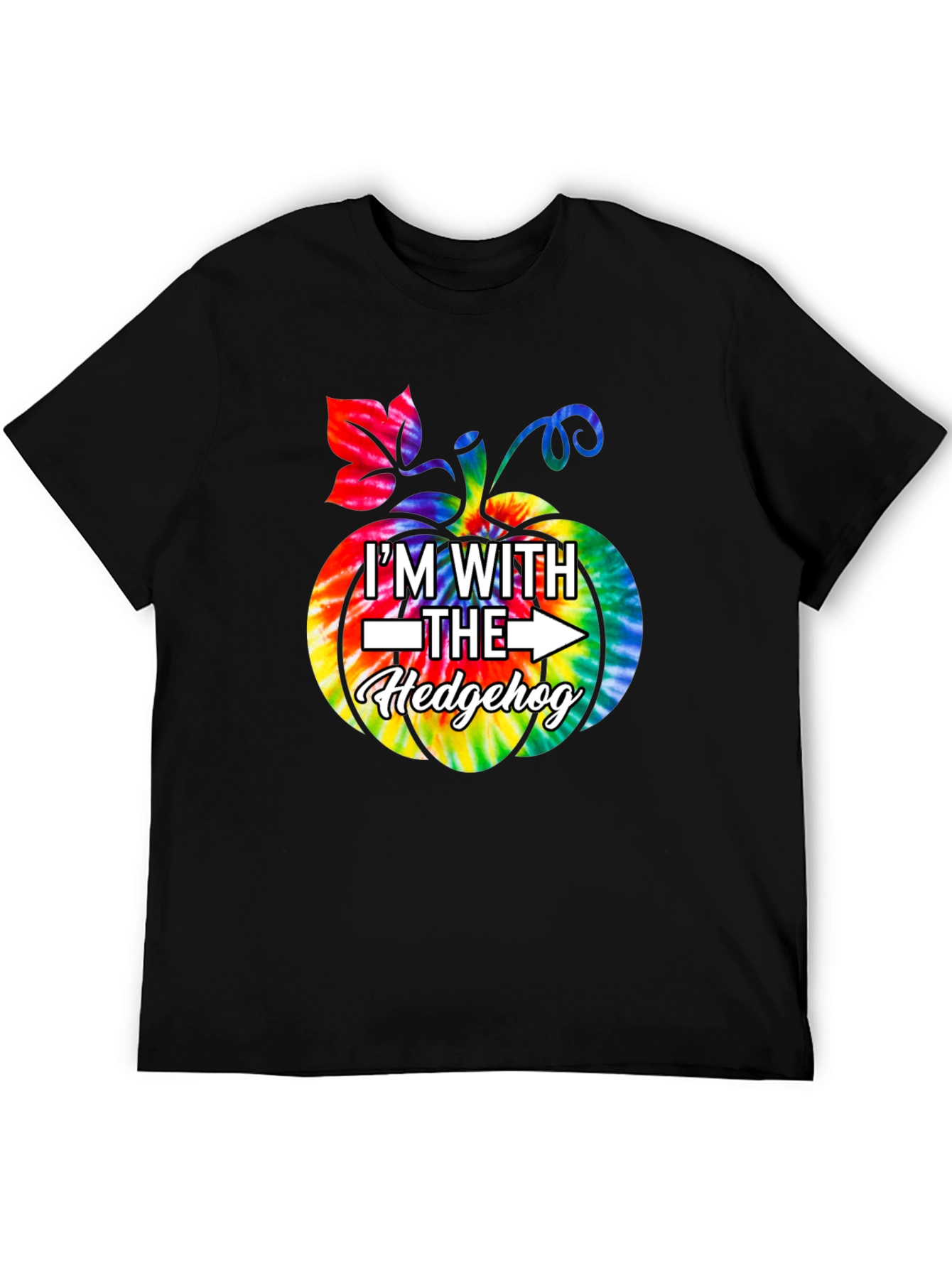 Im With The Hedgehog Tie Dye Pumpkin T-Shirt