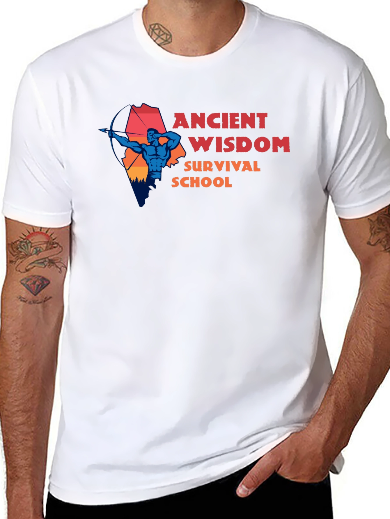 Ancient Wisdom Survival School Graphic Tee