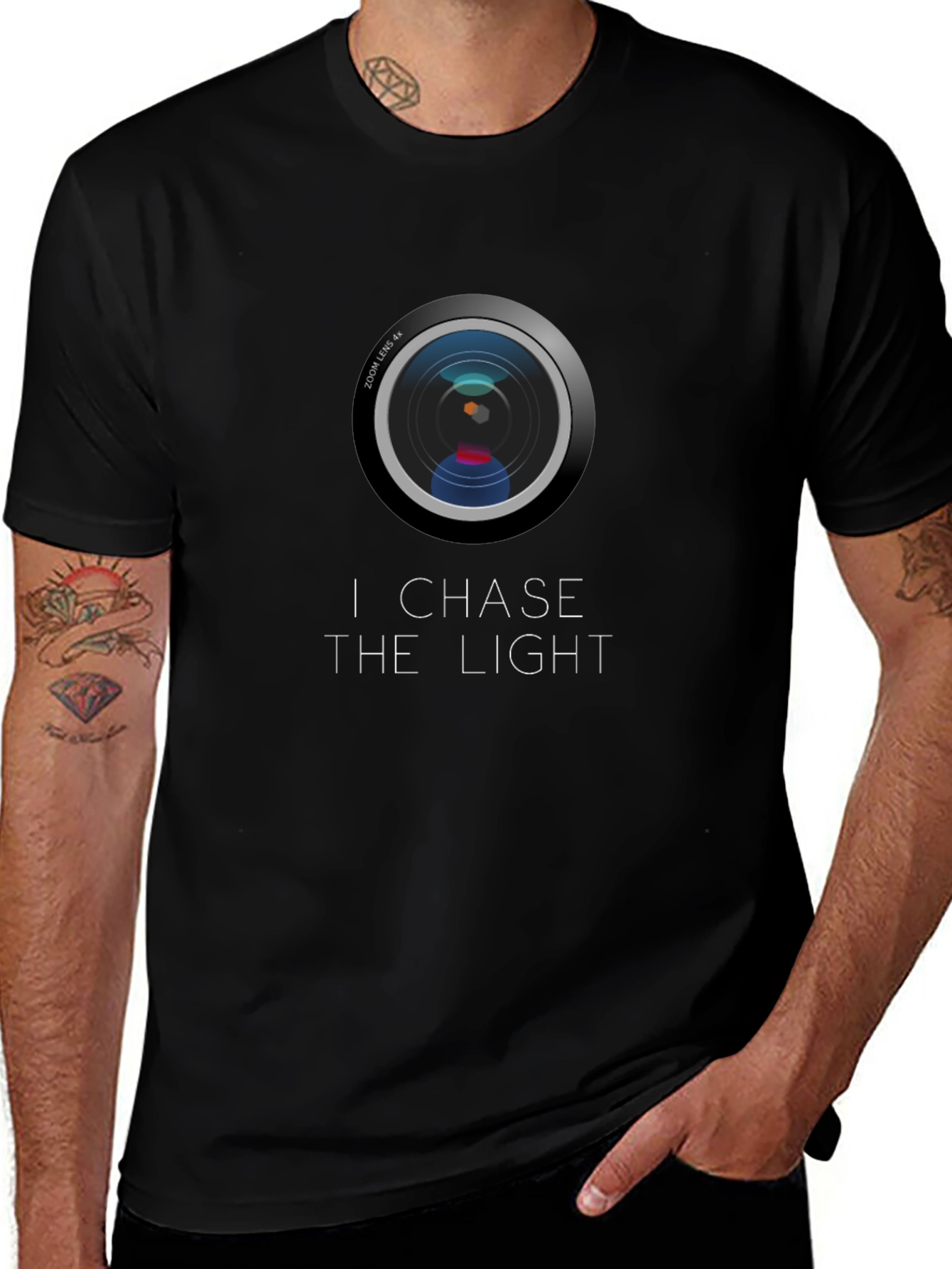 I Chase The Light Camera Lens Graphic Tee