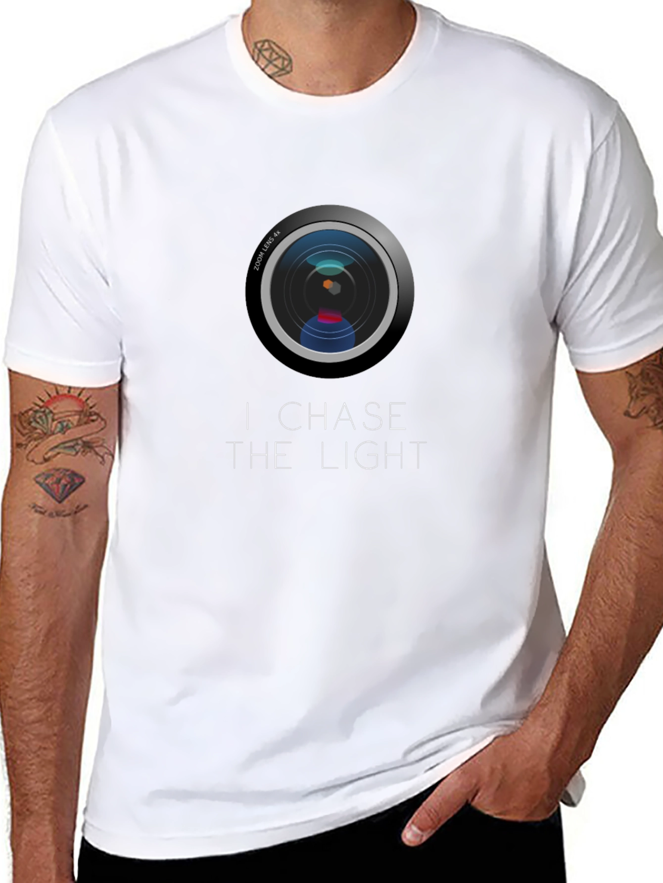 I Chase The Light Camera Lens Graphic Tee