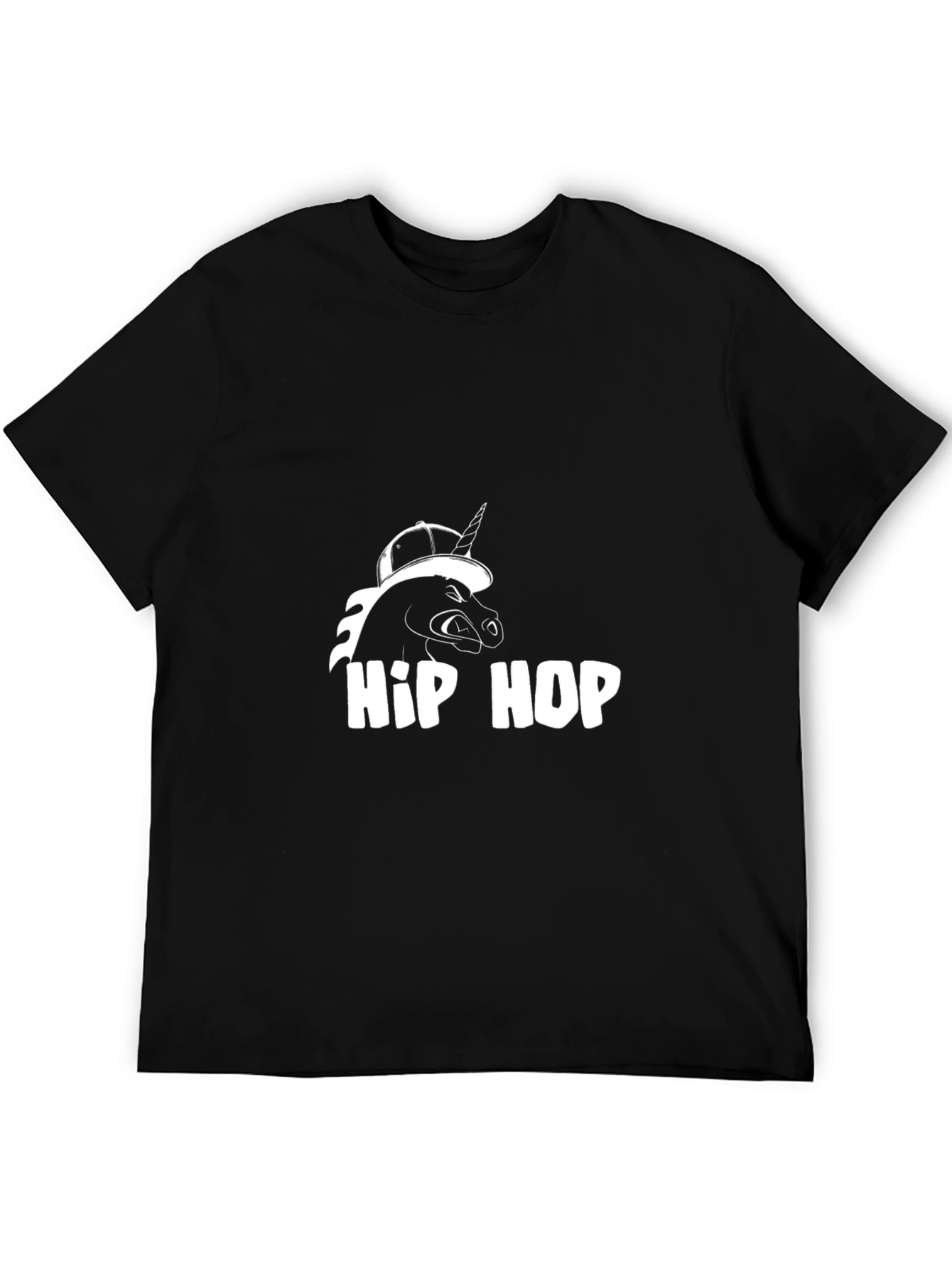 Hip Hop Unicorn Black T-Shirt