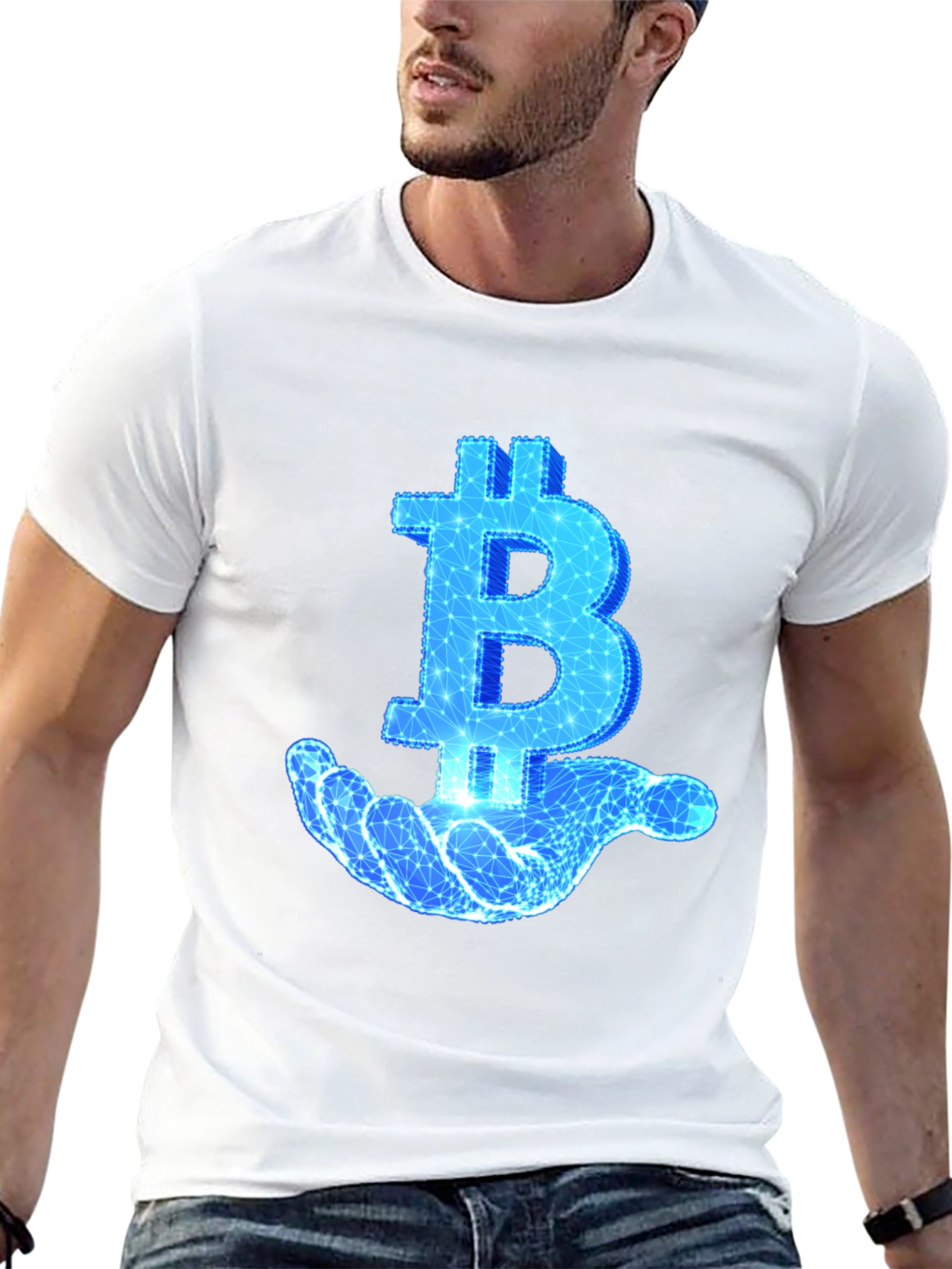 Bitcoin Hand Graphic Tee - Crypto Enthusiast T-Shirt