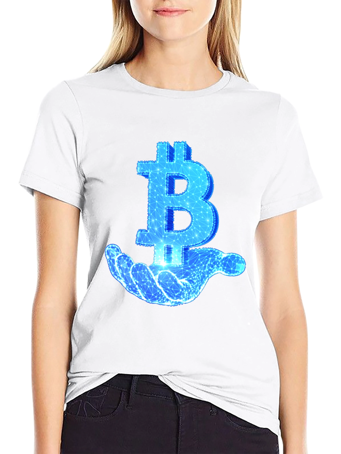 Bitcoin Hand Graphic Tee - Crypto Enthusiast T-Shirt