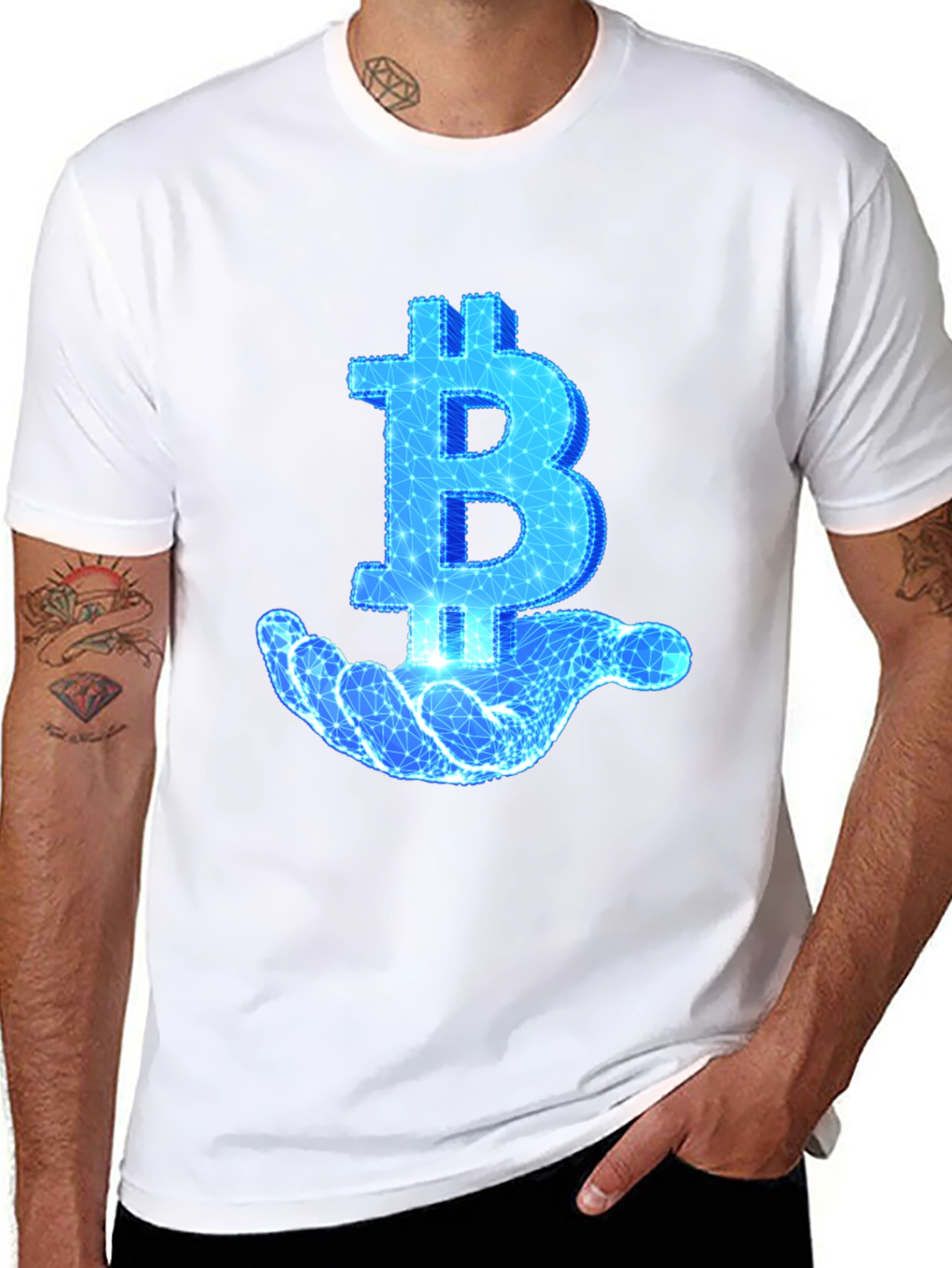 Bitcoin Hand Graphic Tee - Crypto Enthusiast T-Shirt