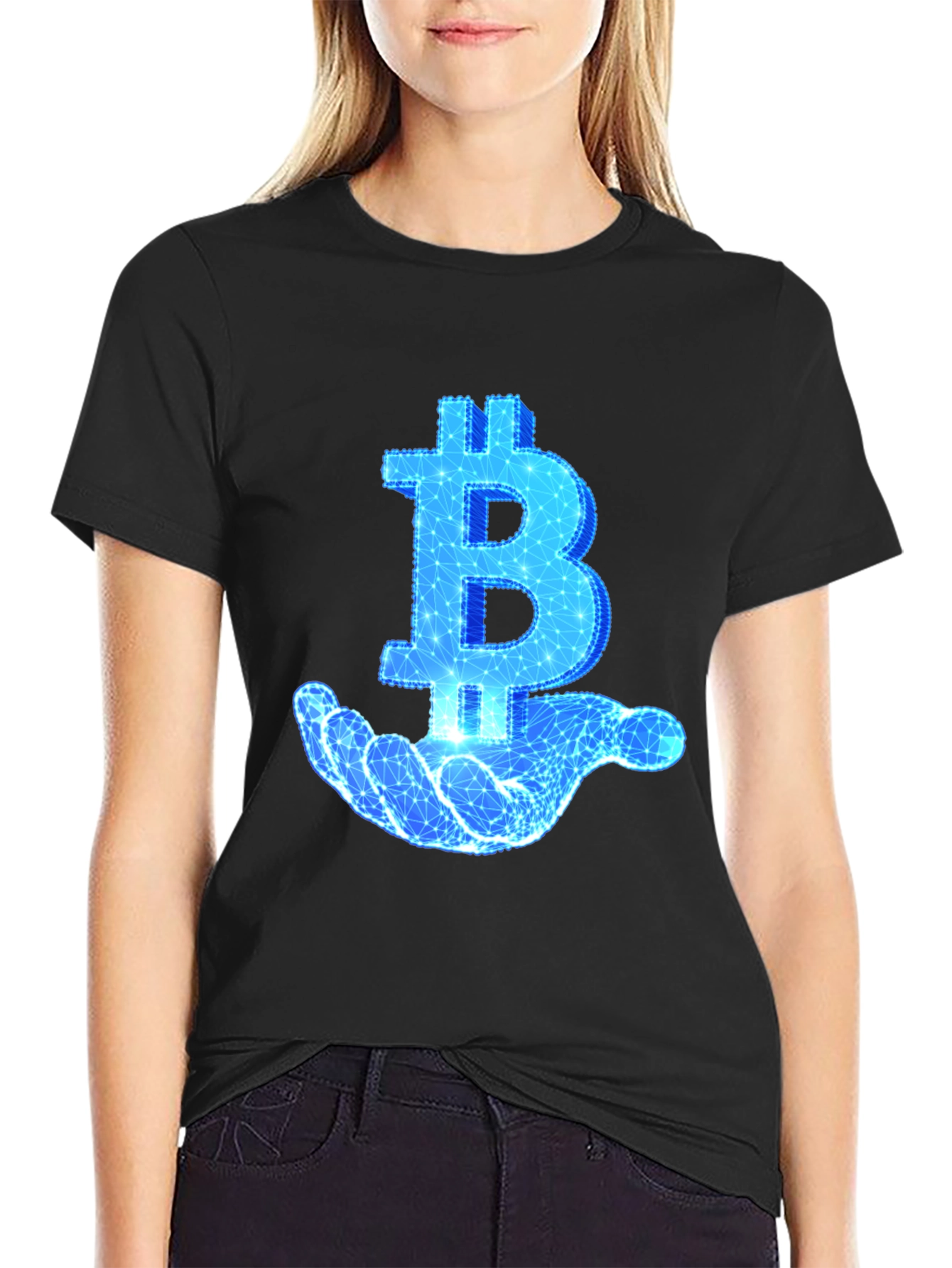 Bitcoin Hand Graphic Tee - Crypto Enthusiast T-Shirt