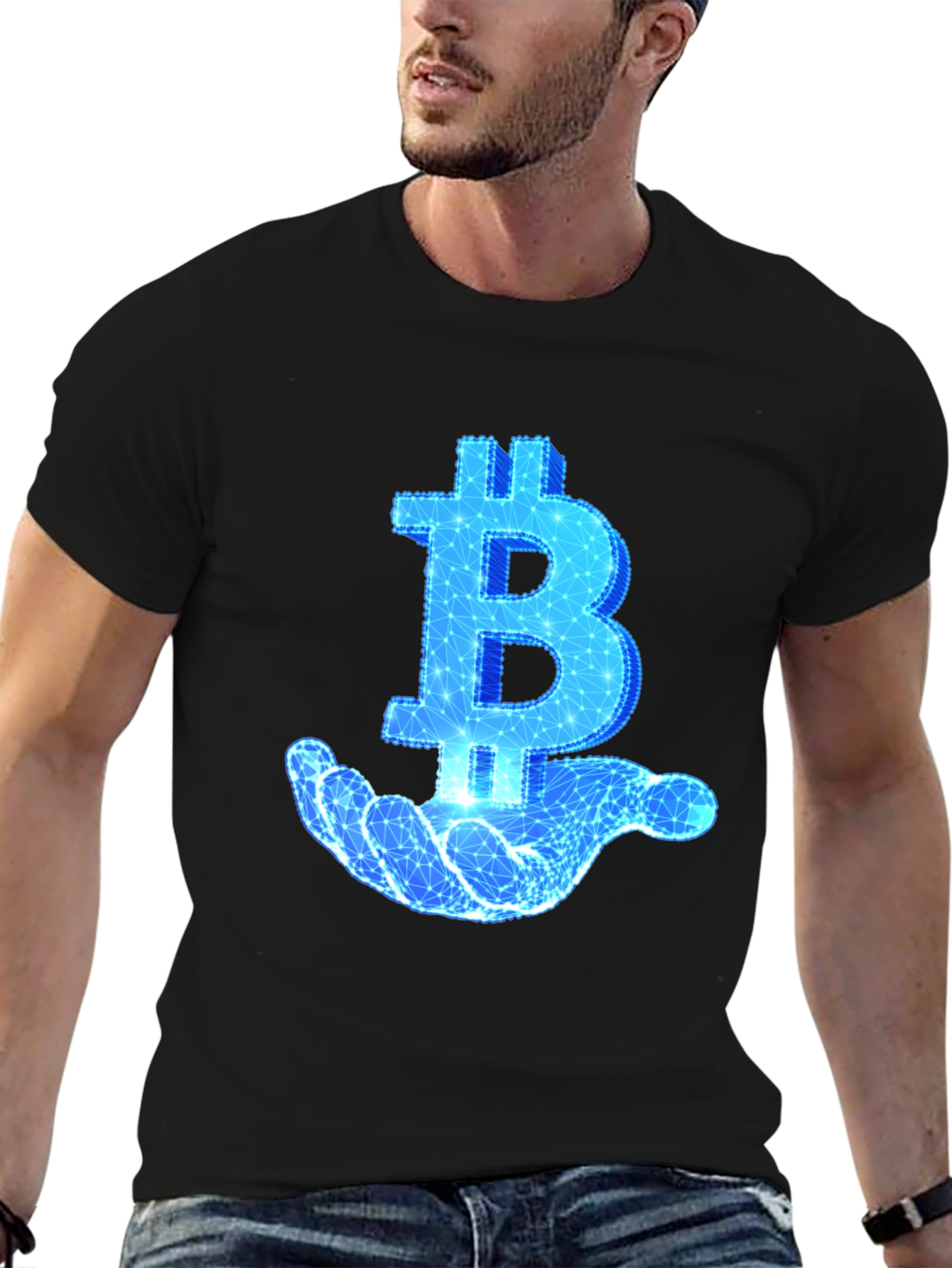 Bitcoin Hand Graphic Tee - Crypto Enthusiast T-Shirt