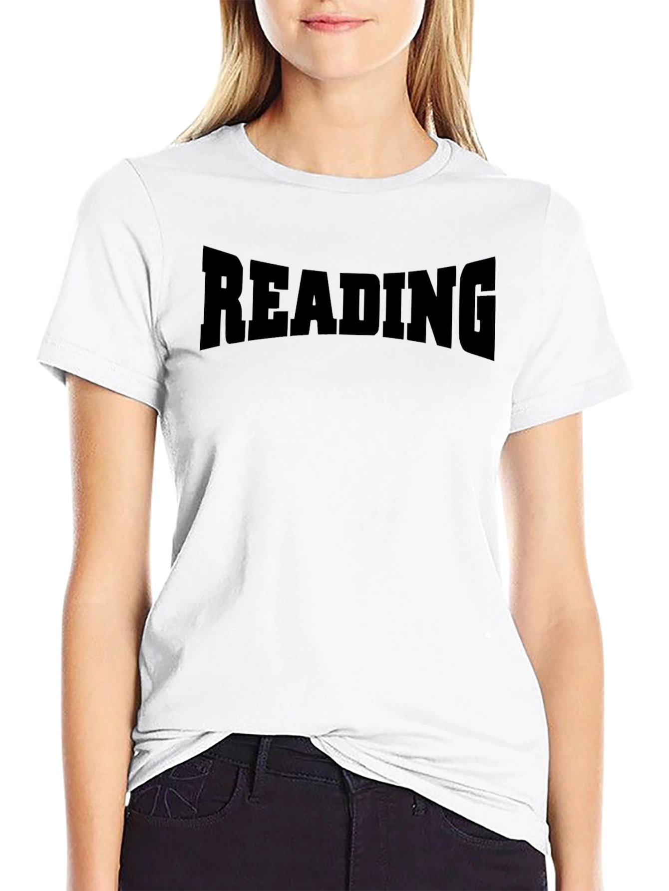 Reading T-Shirt - Black Cotton Blend Graphic Tee