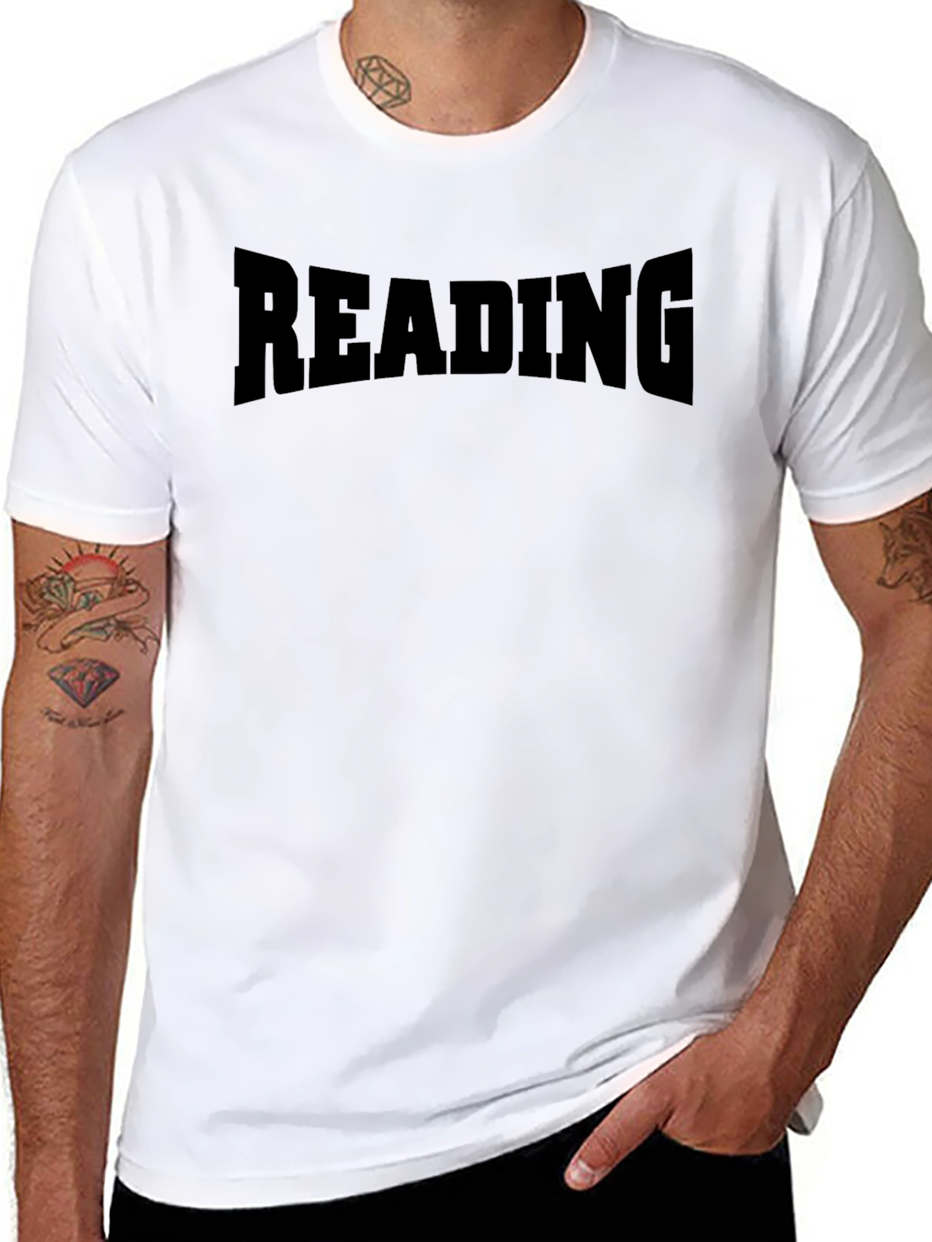 Reading T-Shirt - Black Cotton Blend Graphic Tee