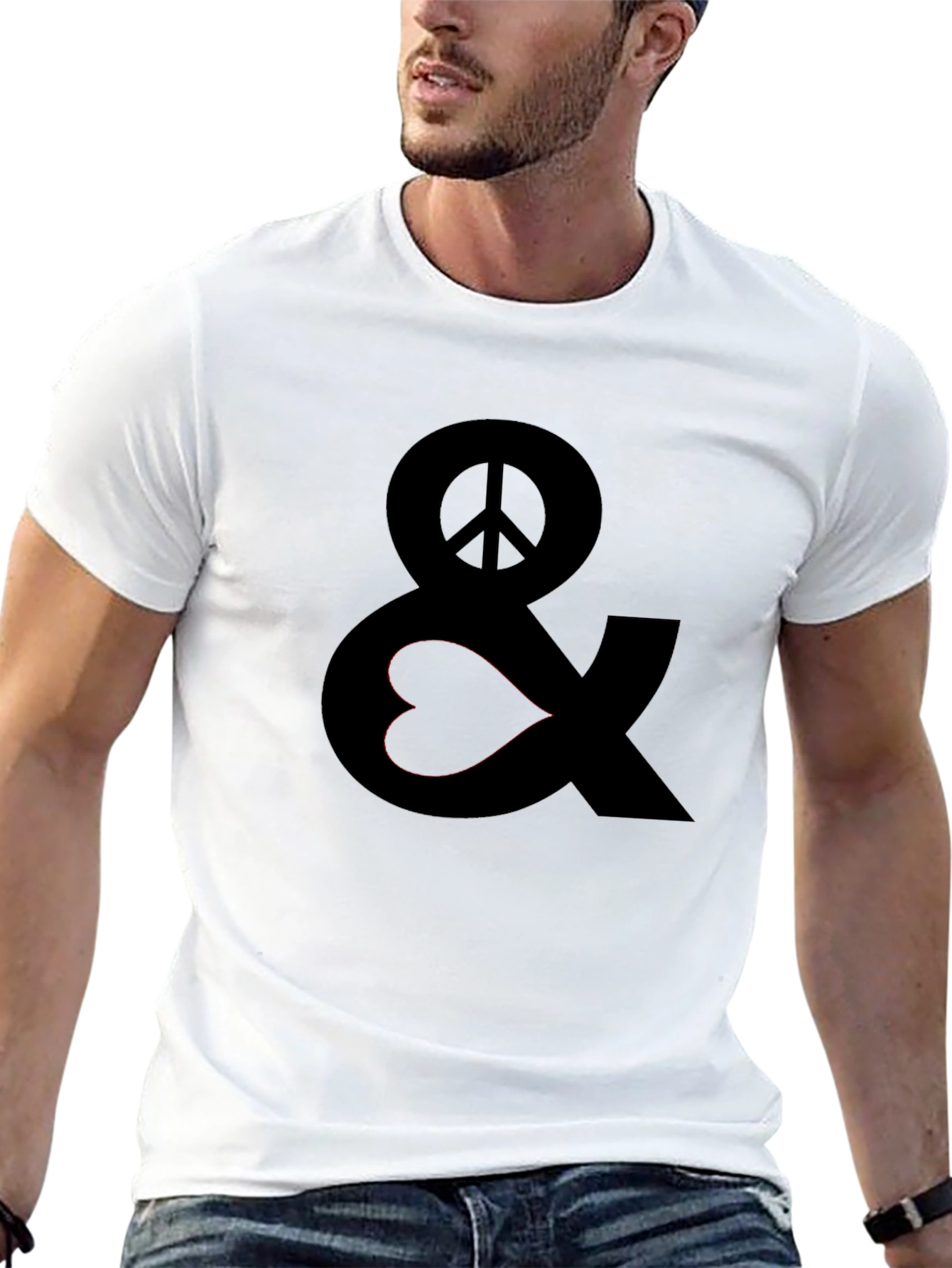 Peace & Love T-Shirt - Black Graphic Tee