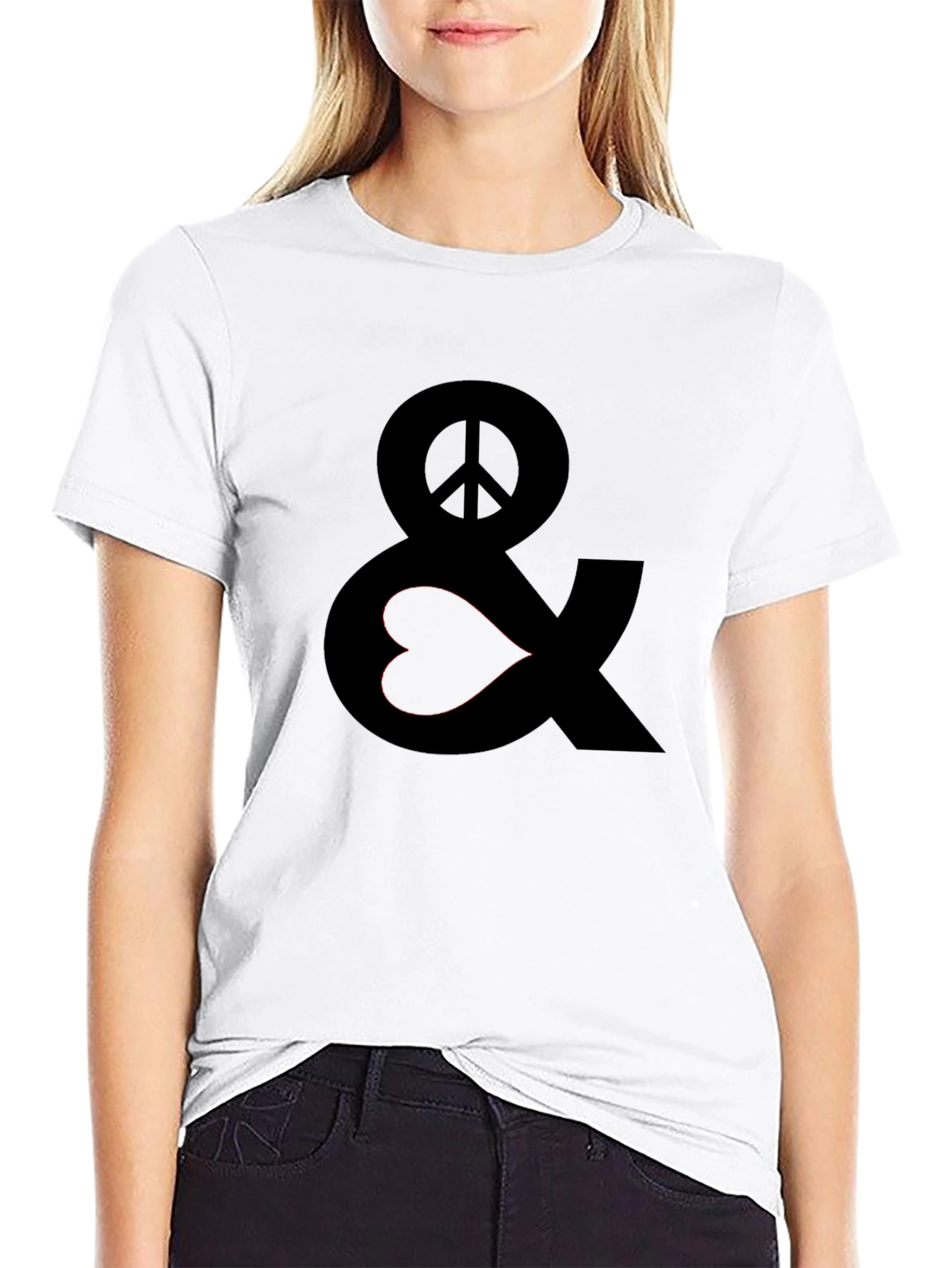 Peace & Love T-Shirt - Black Graphic Tee