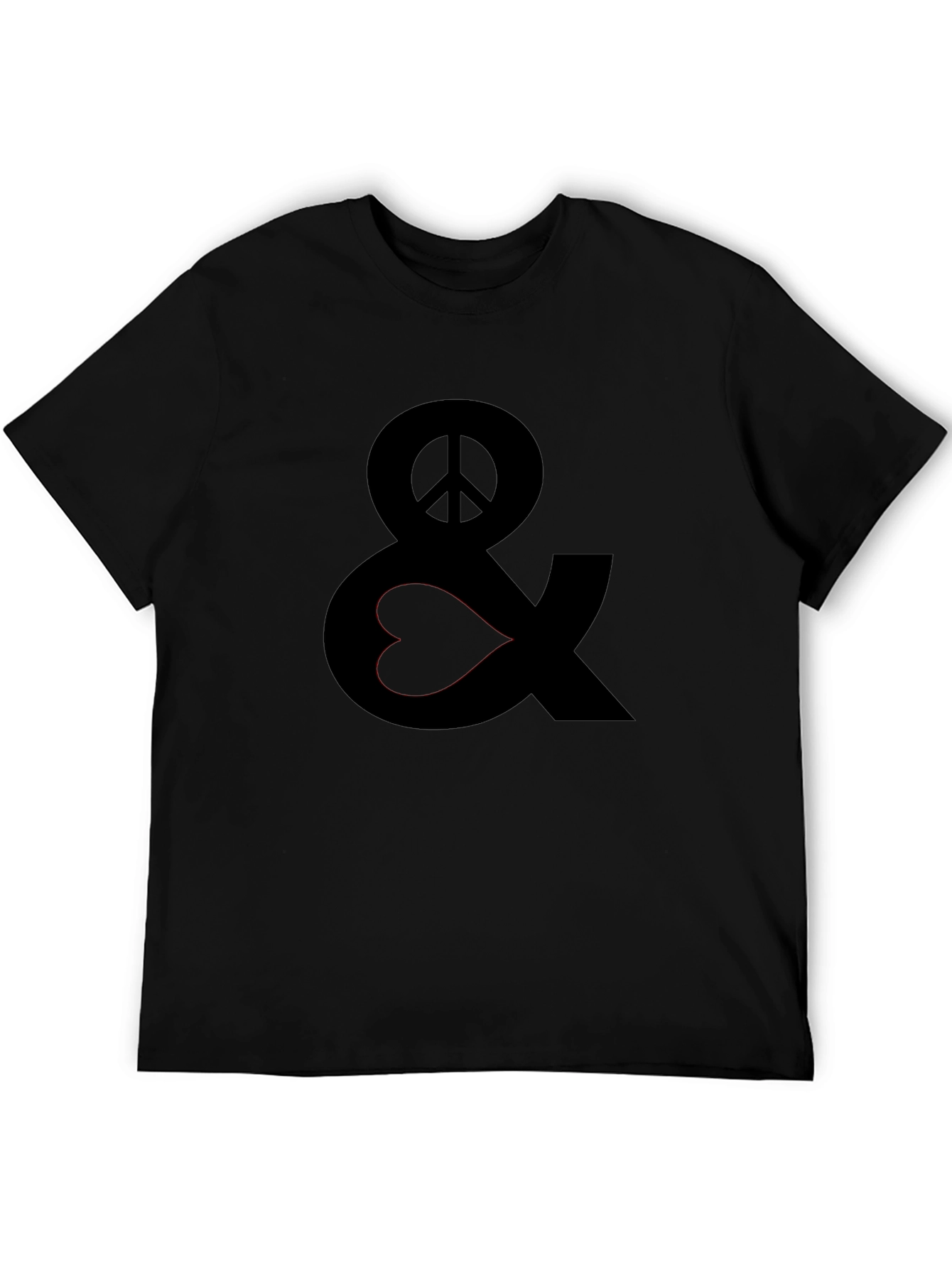 Peace & Love T-Shirt - Black Graphic Tee