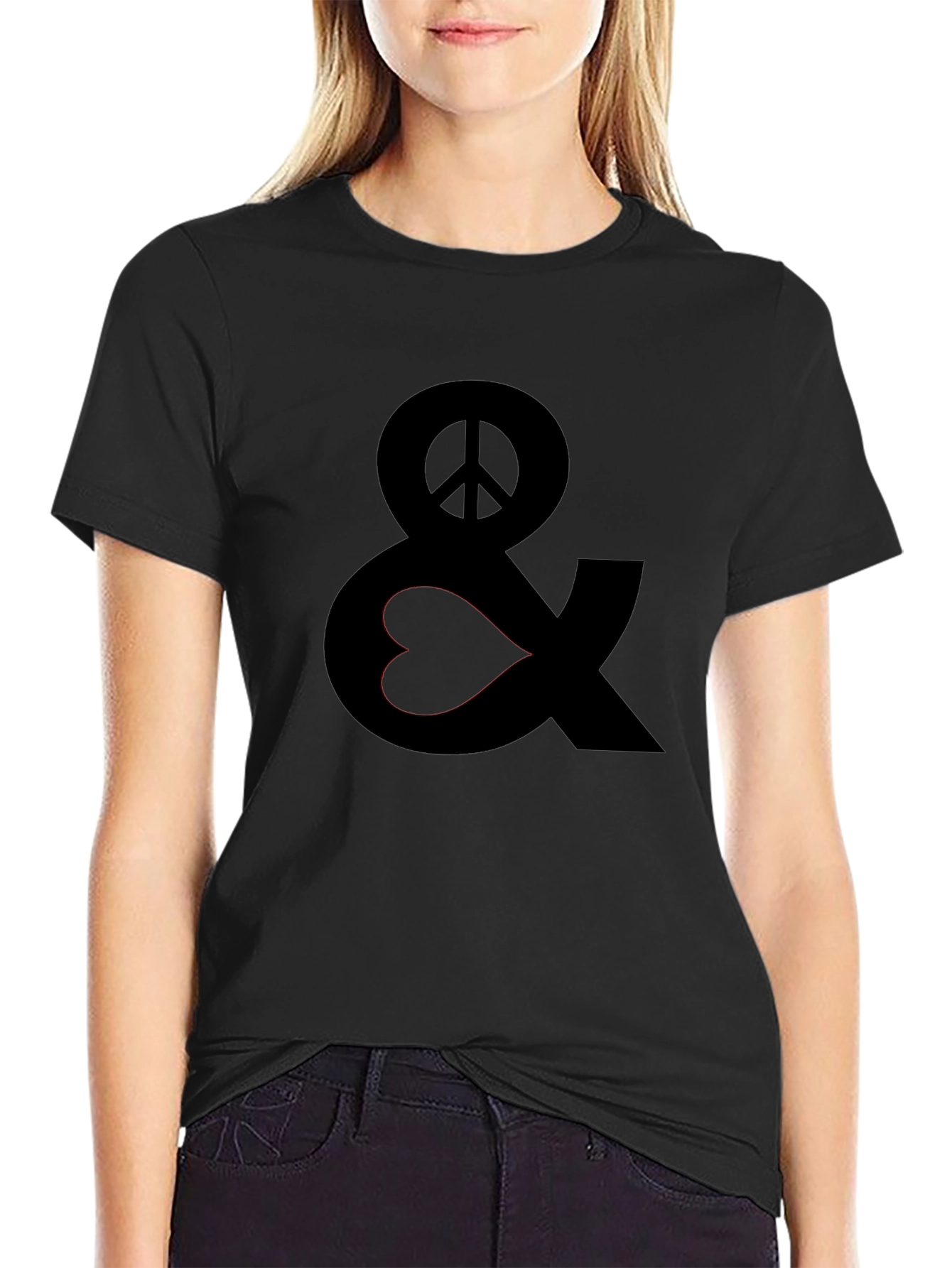 Peace & Love T-Shirt - Black Graphic Tee