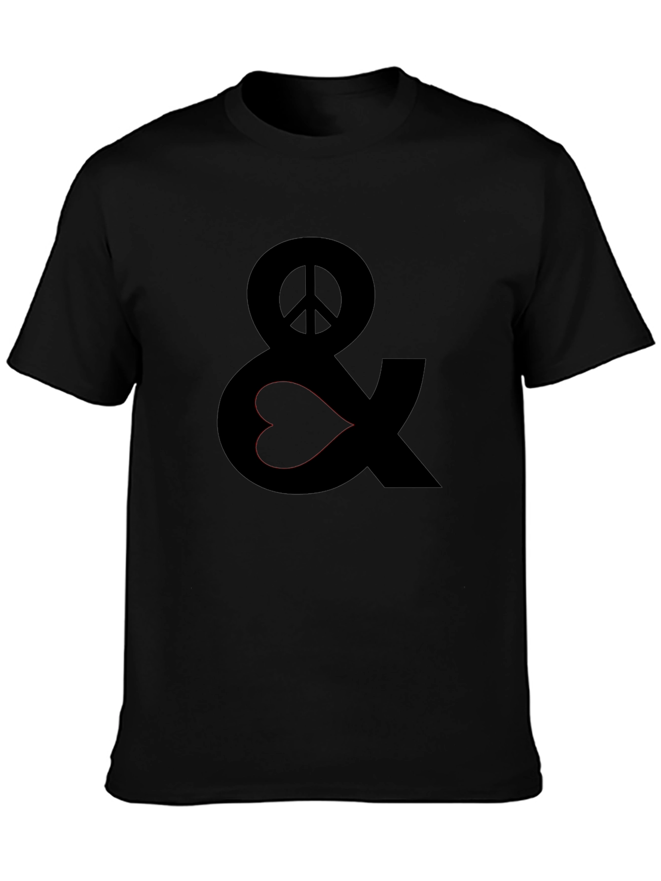 Peace & Love T-Shirt - Black Graphic Tee